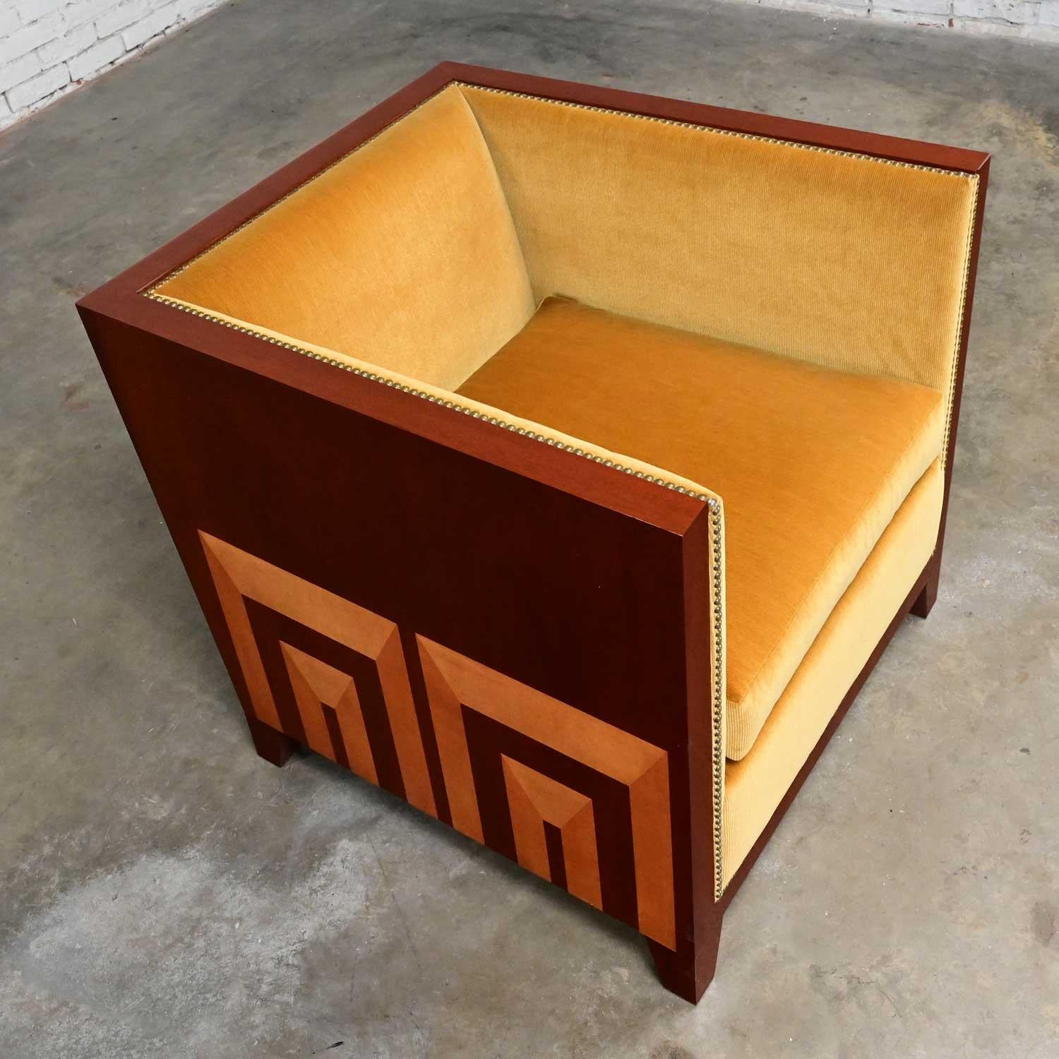 Ende des 20. Jahrhunderts Art Deco Revival Custom Designed Zwei getönten Mahagoni Club Chair im Zustand „Gut“ im Angebot in Topeka, KS