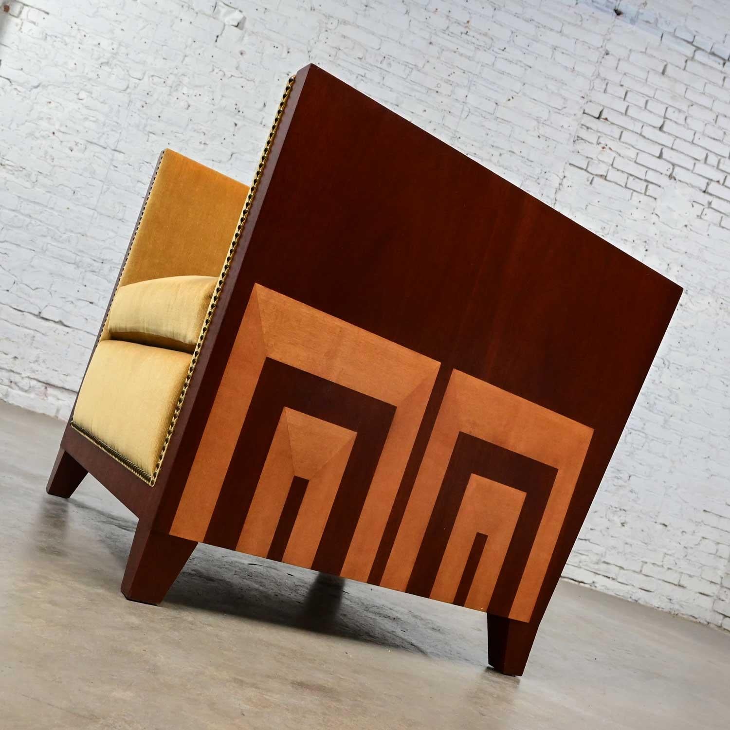 Ende des 20. Jahrhunderts Art Deco Revival Custom Designed Zwei getönten Mahagoni Club Chair im Angebot 1