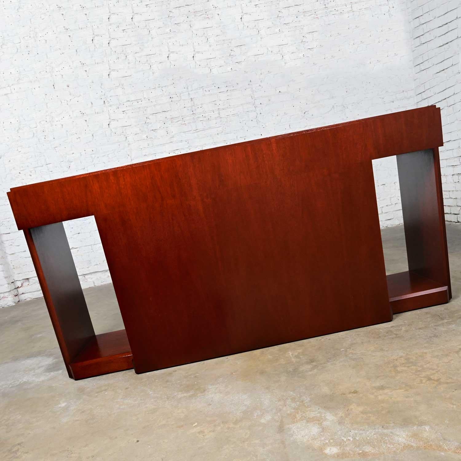 Late 20th Century Art Deco Revival Custom Designed Two Toned Mahogany Credenza  For Sale 8