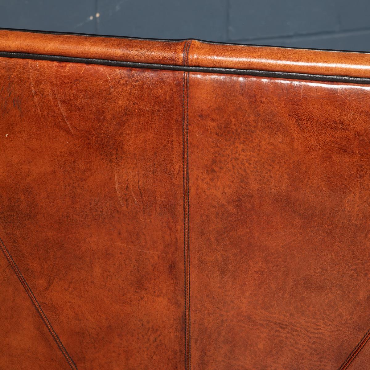 Late 20th Century Art Deco Style Dutch Two Seater Sheepskin Leather Sofa 14