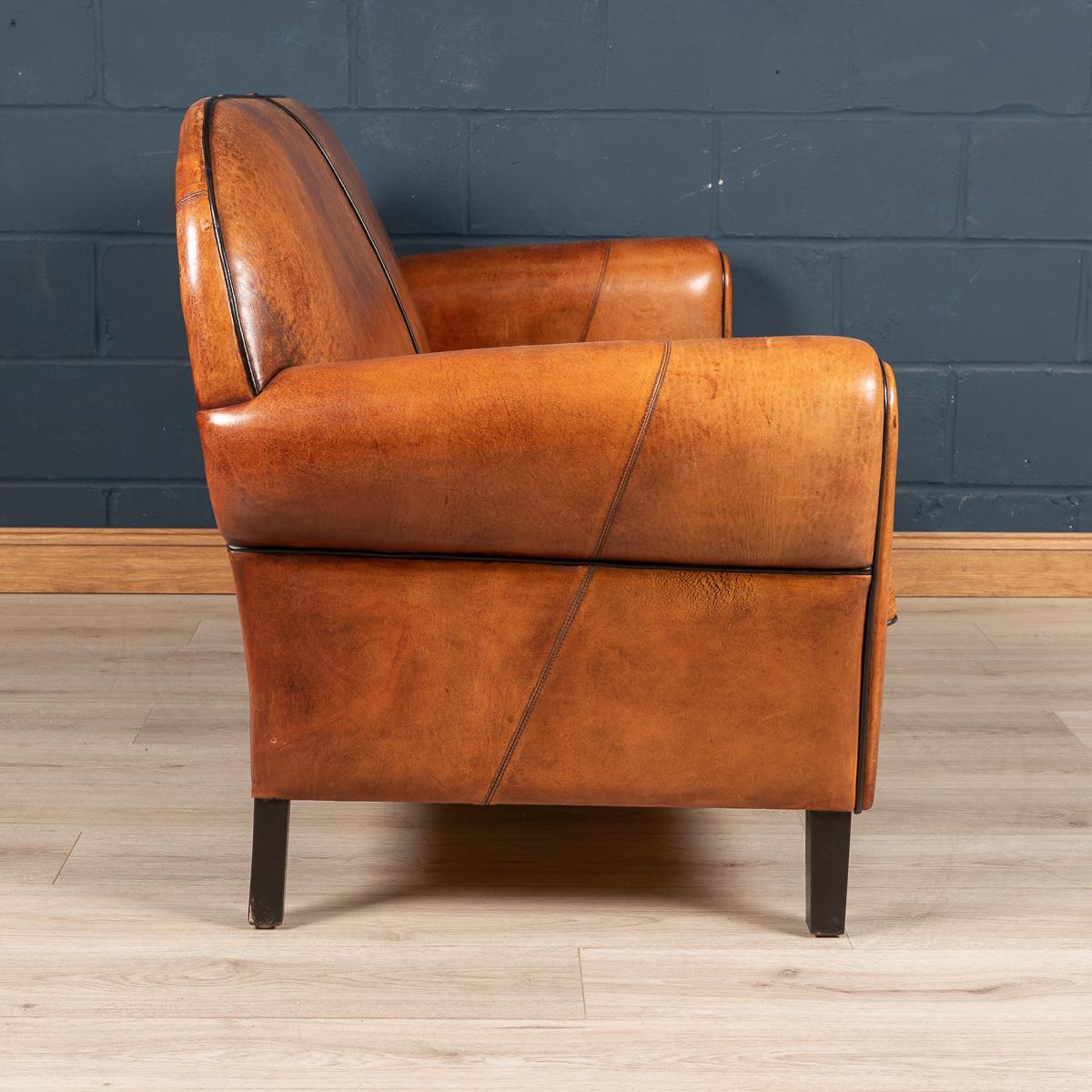 art deco leather sofa