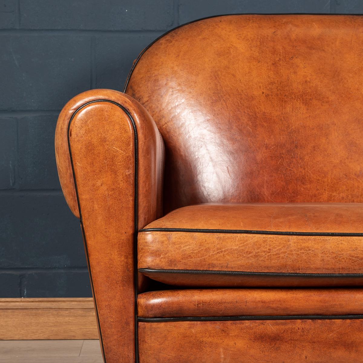 art deco sofa leather
