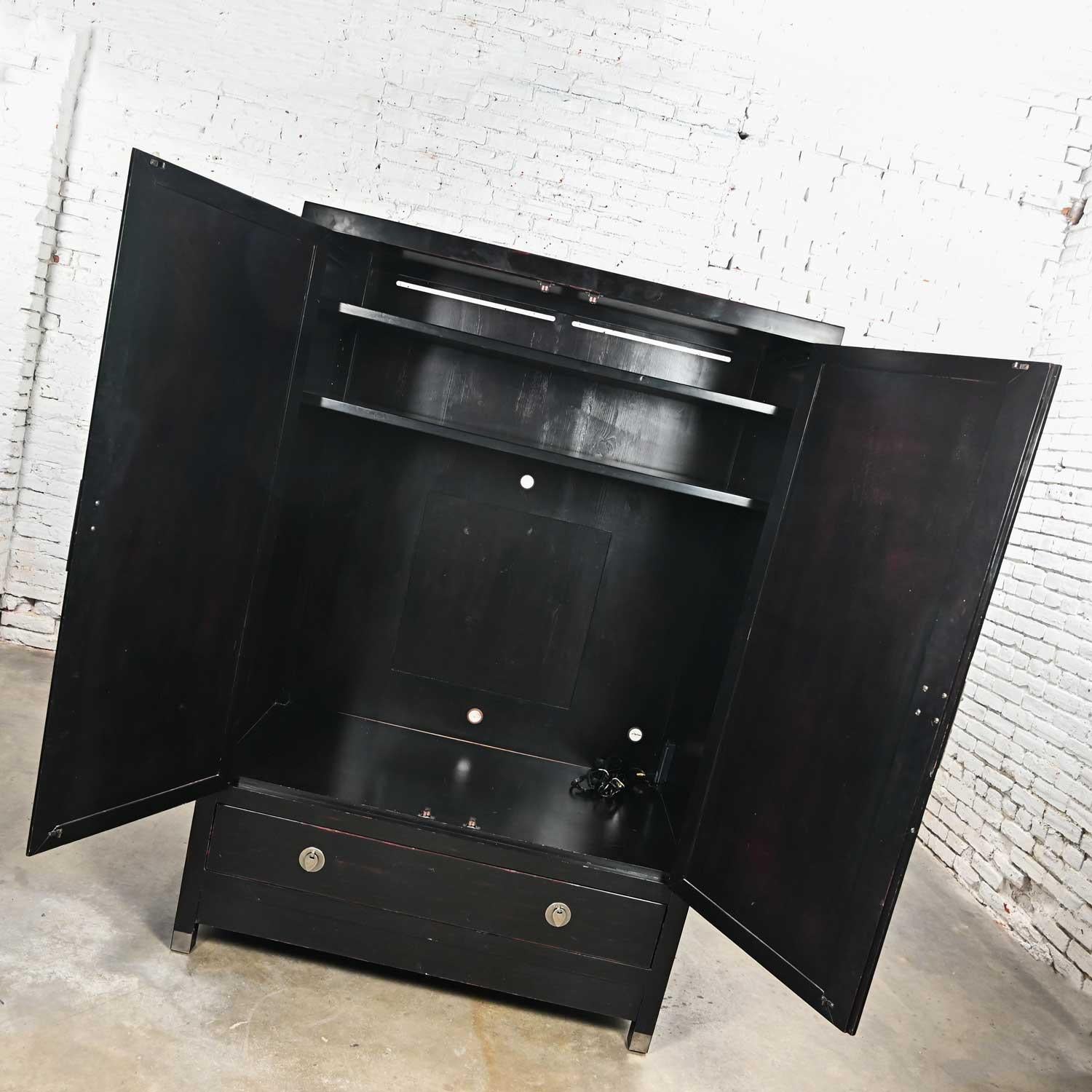 Late 20th Century Asian Style Baker Milling Road Entertainment Storage Cabinet 3