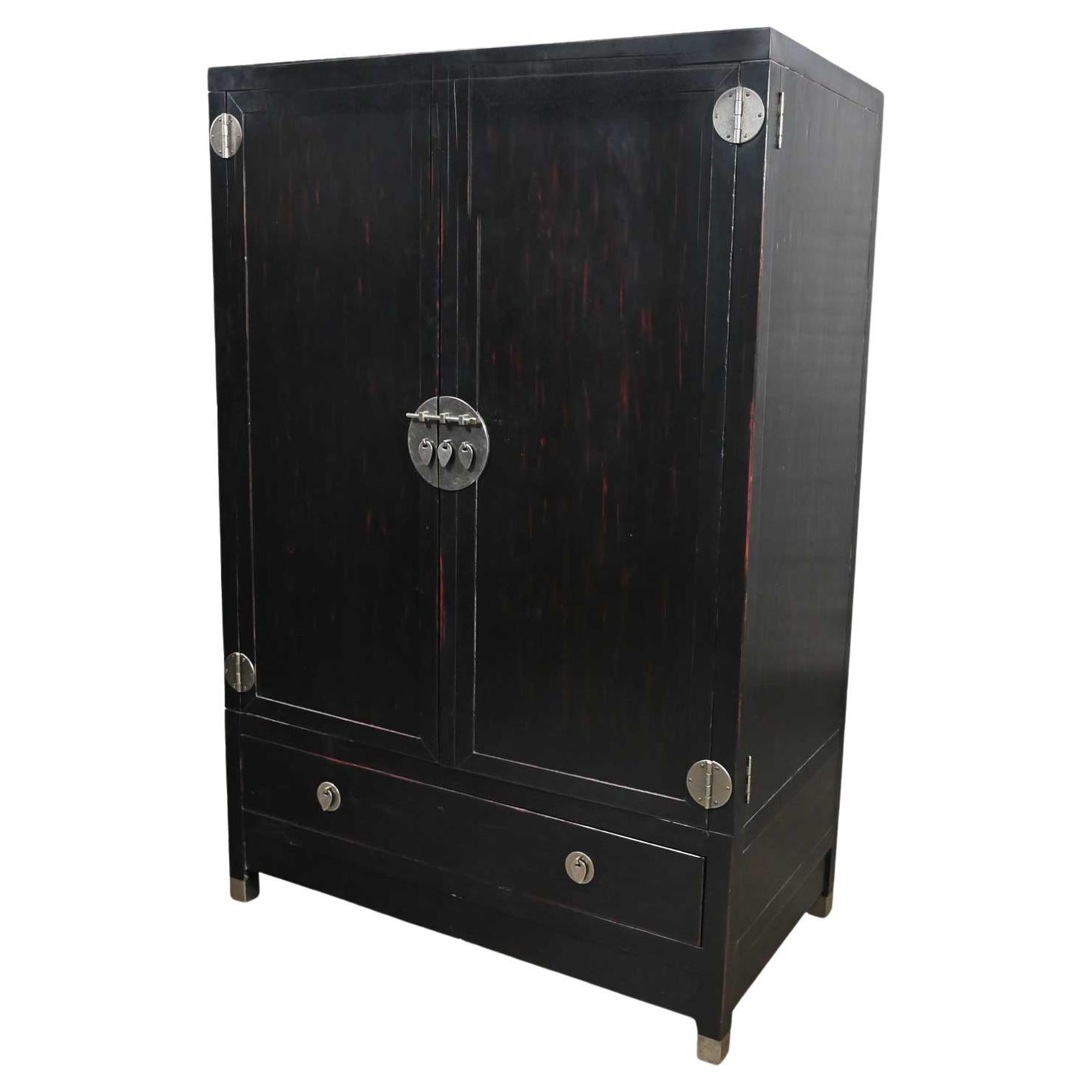 Late 20th Century Asian Style Baker Milling Road Entertainment Storage Cabinet For Sale