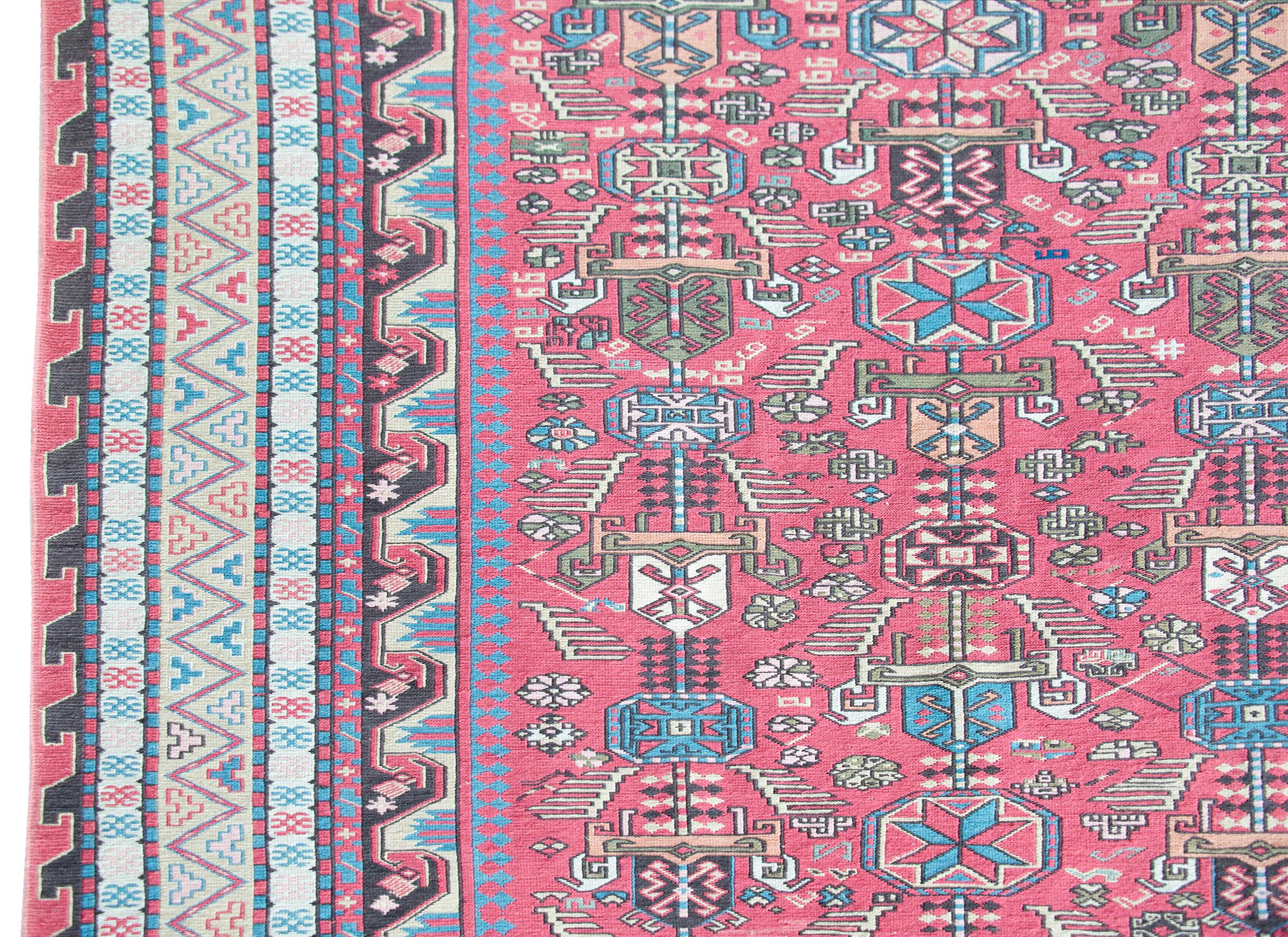 Wool Late 20th Century Azerbaijani Sumac Rug For Sale