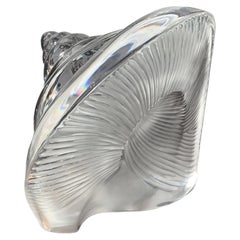 Late 20th Century Baccarat Crystal Nautilus Shell Sculpture, France.