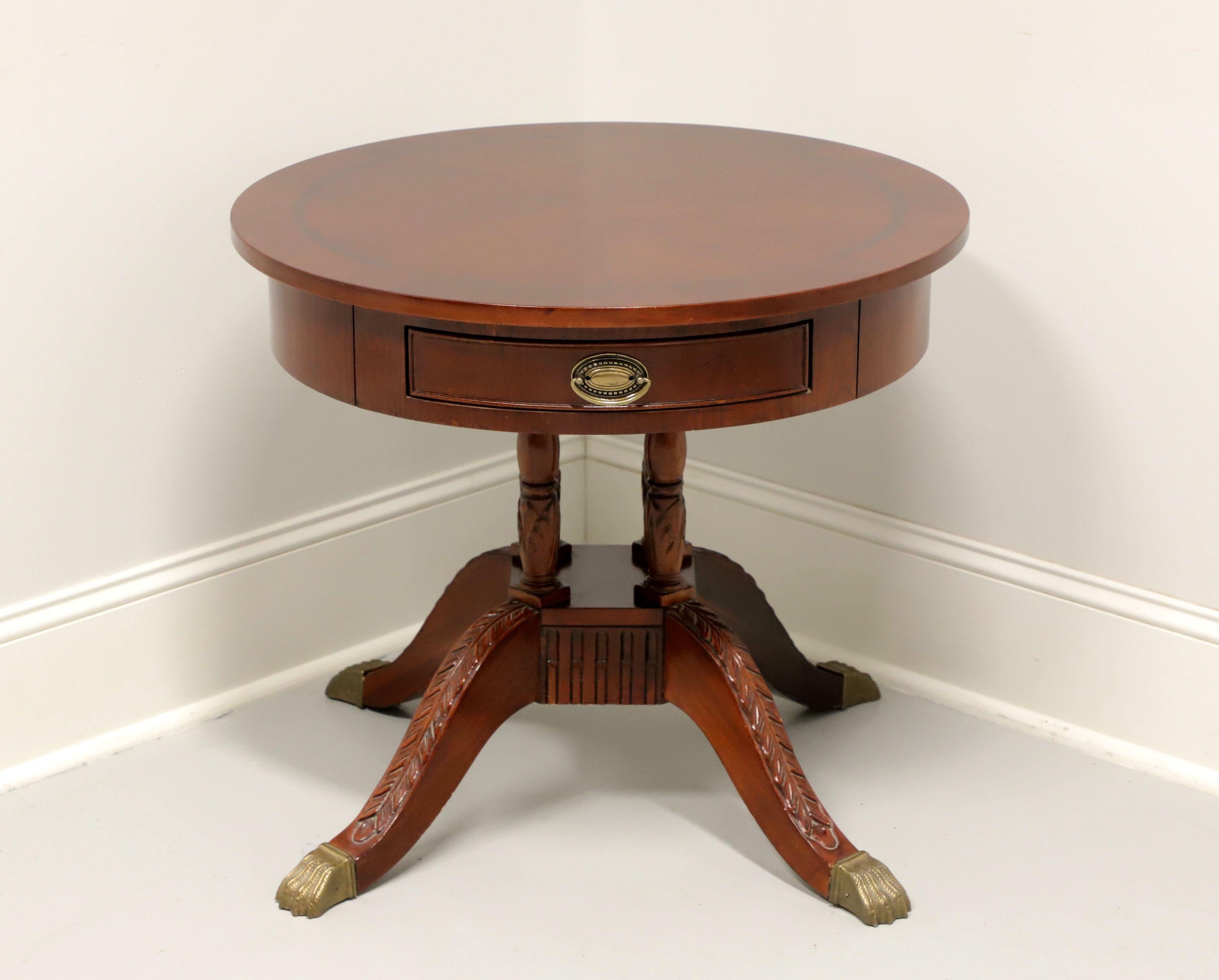 Late 20th Century Banded Inlaid Cherry Georgian Round Drum Table 5