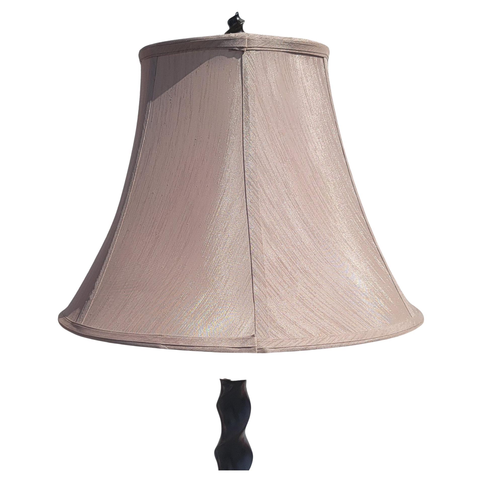 Late 20th Century Barley Twist Walnut Floor Lamp For Sale 3