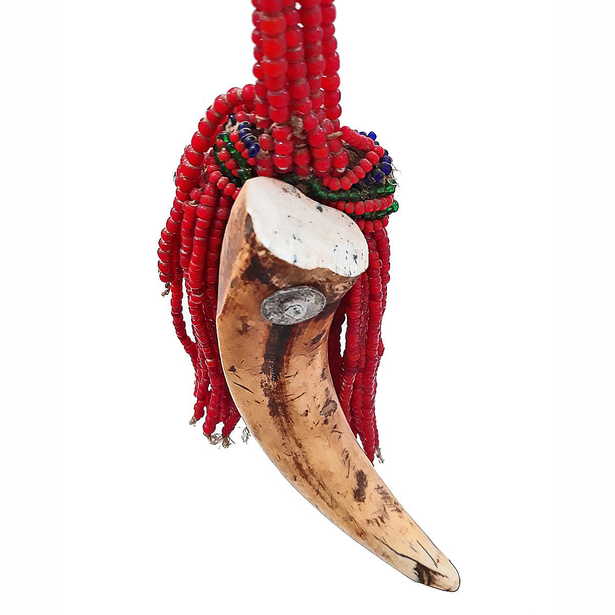 Beads Late 20th Century Bead and Tusk Headdress from Ethiopia