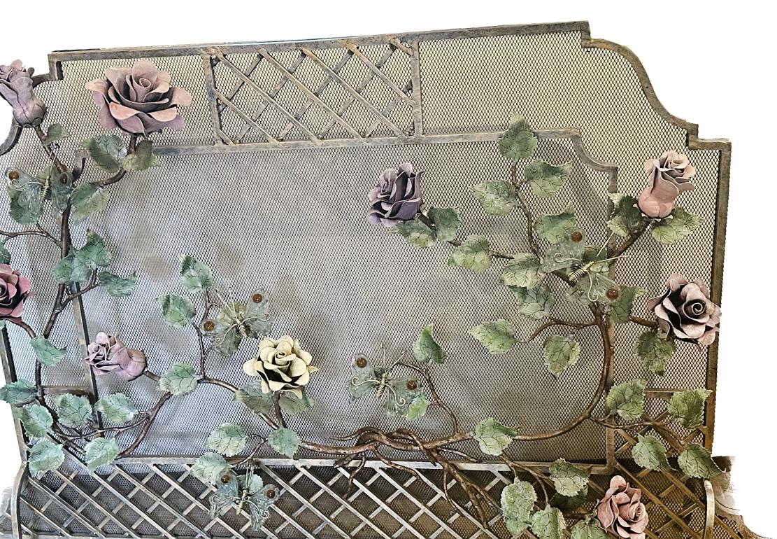 Late 20th Century Bespoke Fireplace Screen In Good Condition In Dallas, TX