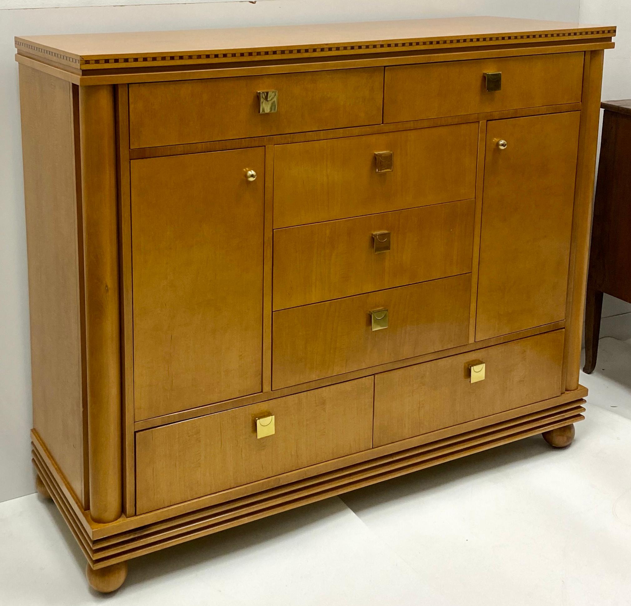 Late 20th Century Biedermeier Style Satinwood Chest by Hickory White Furniture In Good Condition In Kennesaw, GA