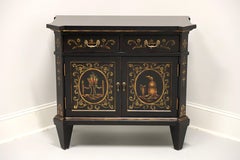 Late 20th Century Black Hand Painted French Louis XVI Console Cabinet