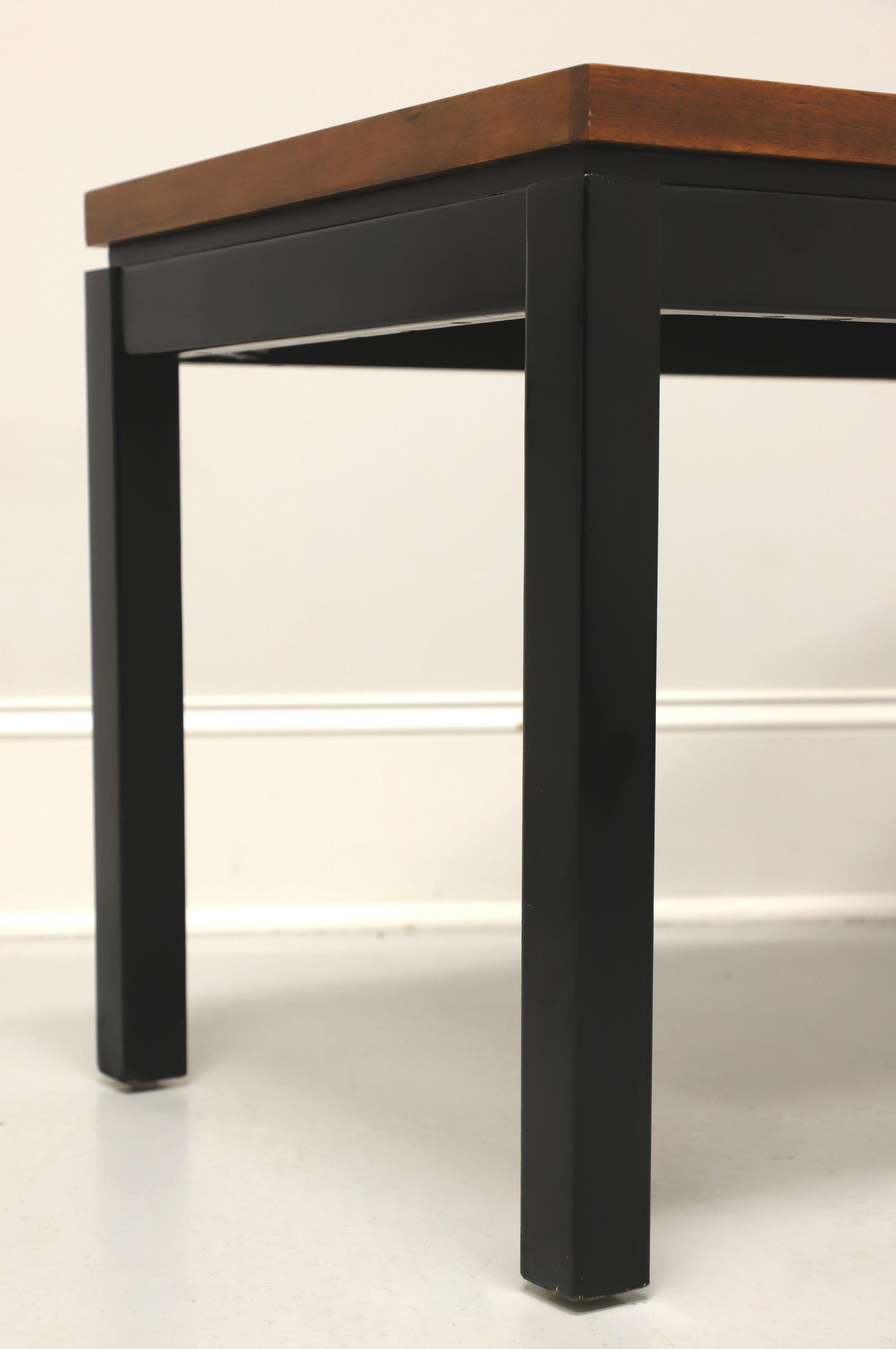 Late 20th Century Black Lacquer & Wood Parquet Side Tables - Pair 3