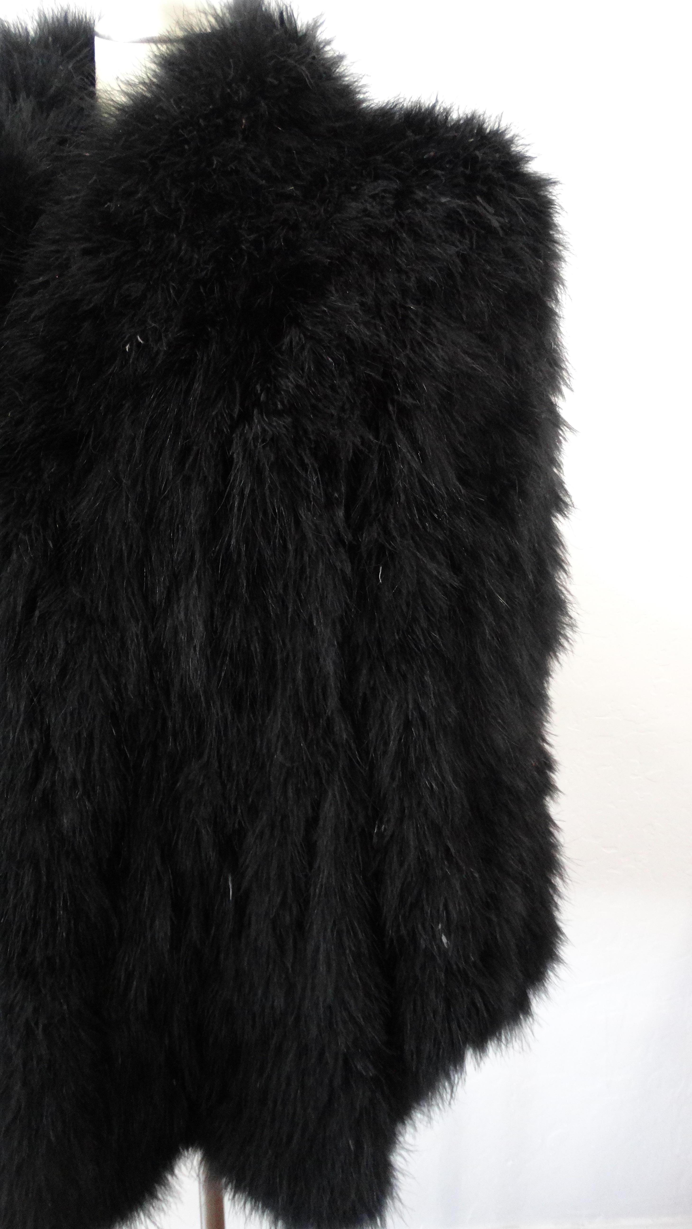 Late 20th-Century Black Marabou Mid-Length Coat  2