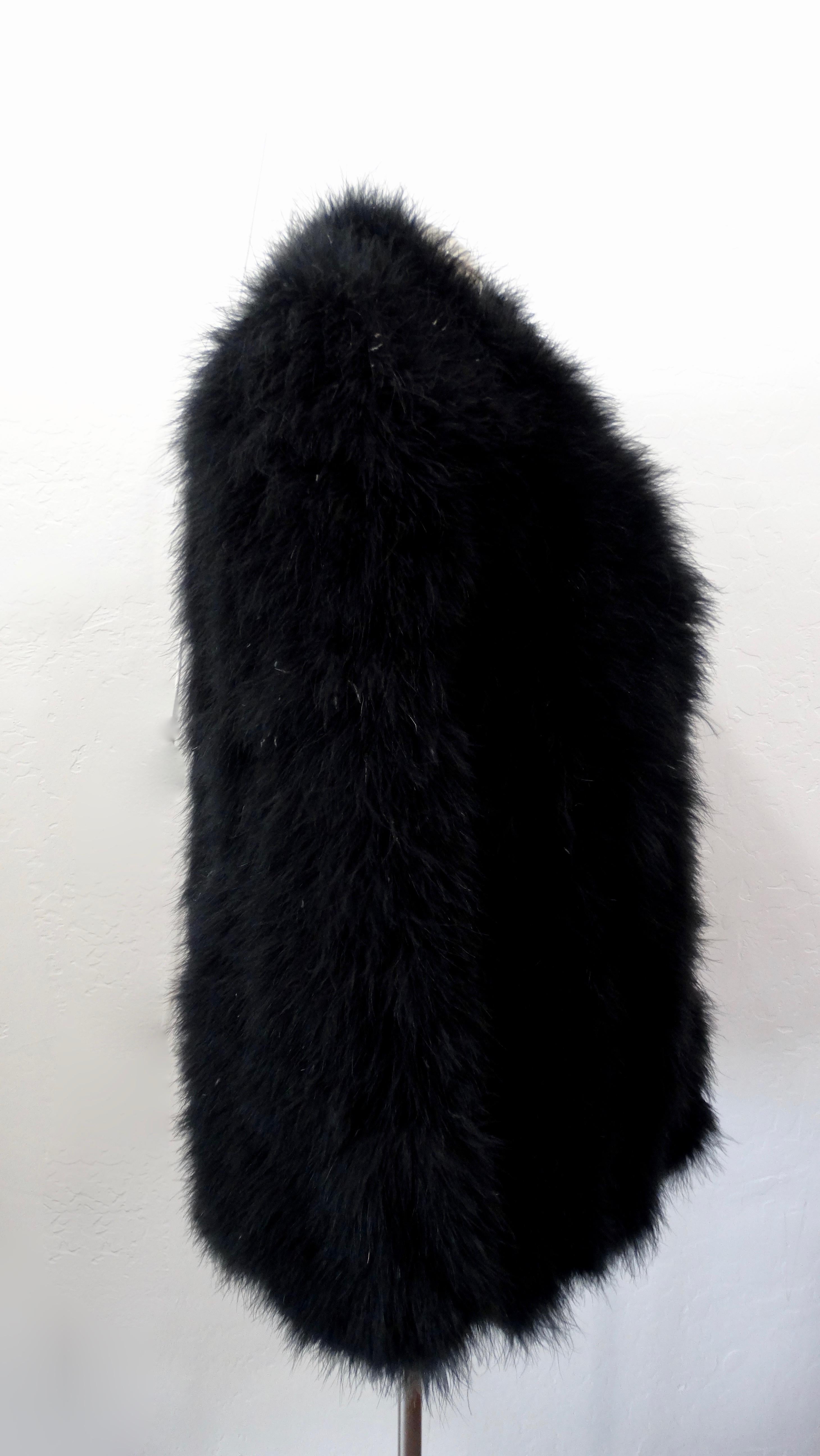 Late 20th-Century Black Marabou Mid-Length Coat  3