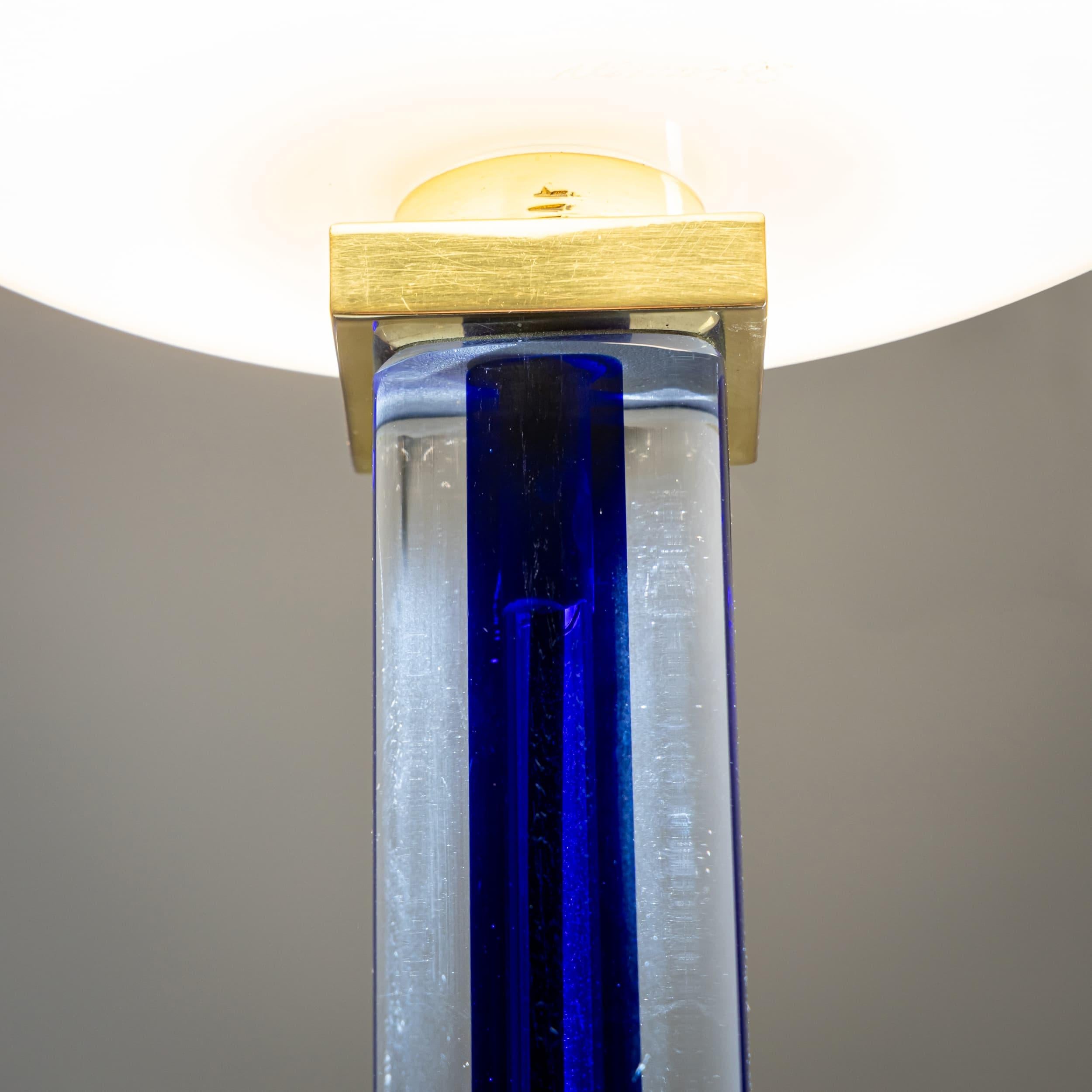 Late 20th Century Blue Murano Glass Floor Lamp “Tolboi” by Venini, Italy For Sale 2