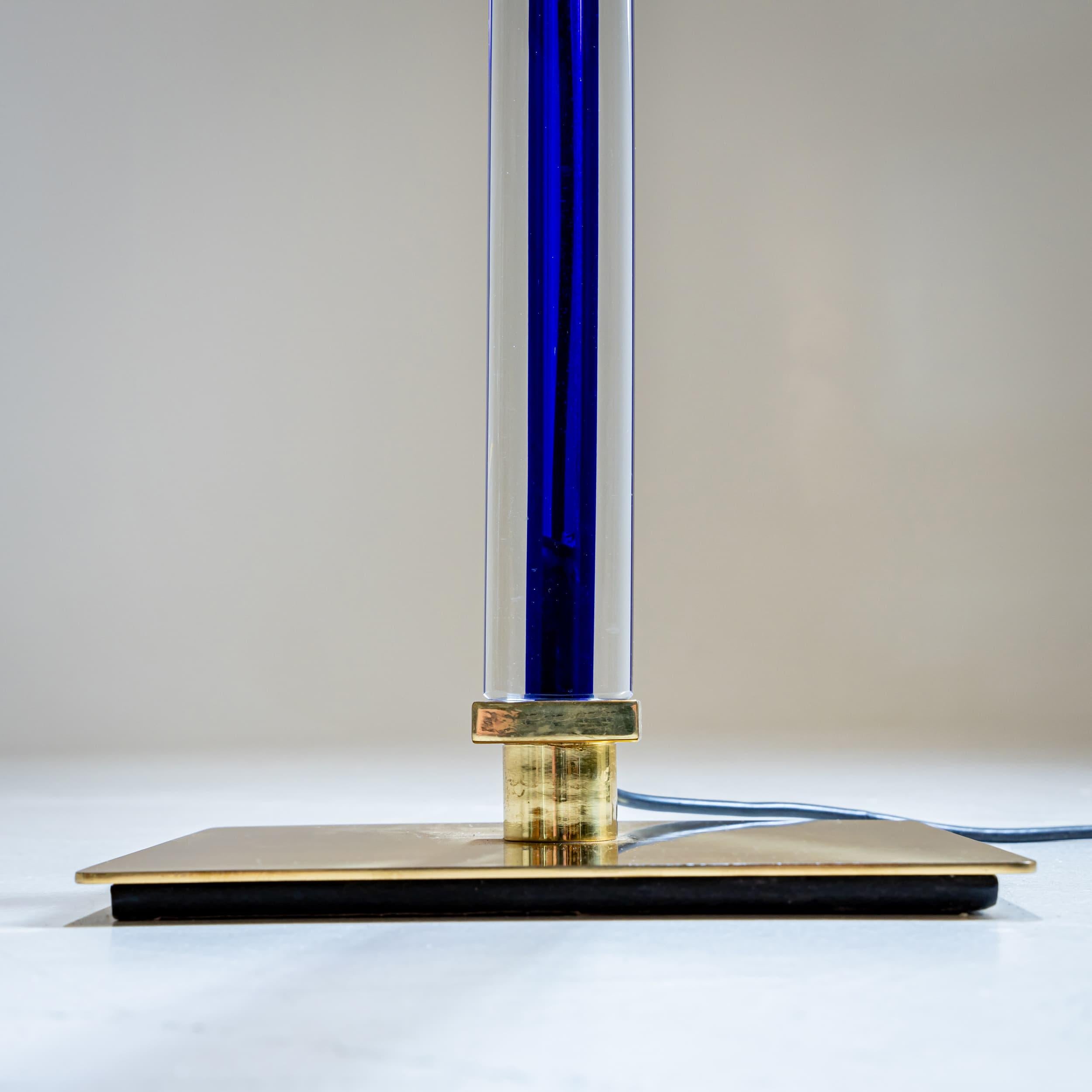 Late 20th Century Blue Murano Glass Floor Lamp “Tolboi” by Venini, Italy For Sale 3