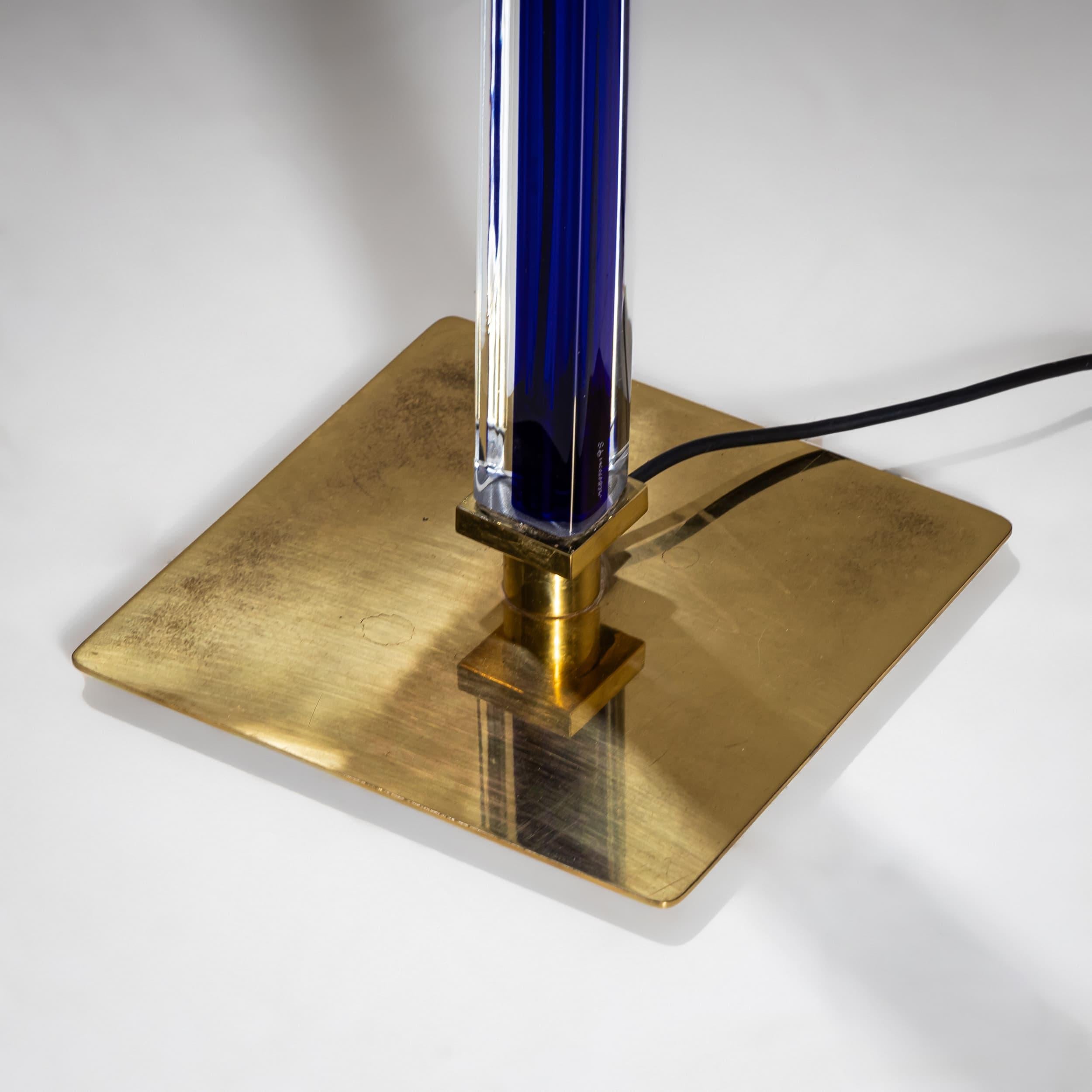 Late 20th Century Blue Murano Glass Floor Lamp “Tolboi” by Venini, Italy For Sale 4