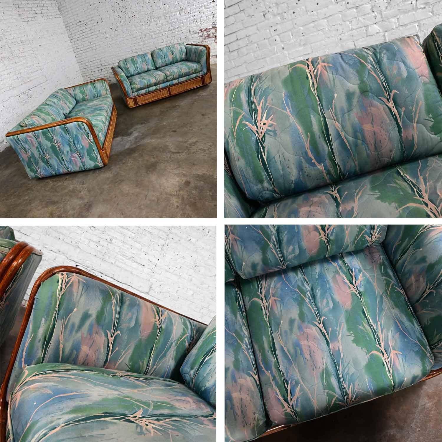 Fin du 20ème siècle Boho Chic Rotin et Osier Style Upholstering en vente 6