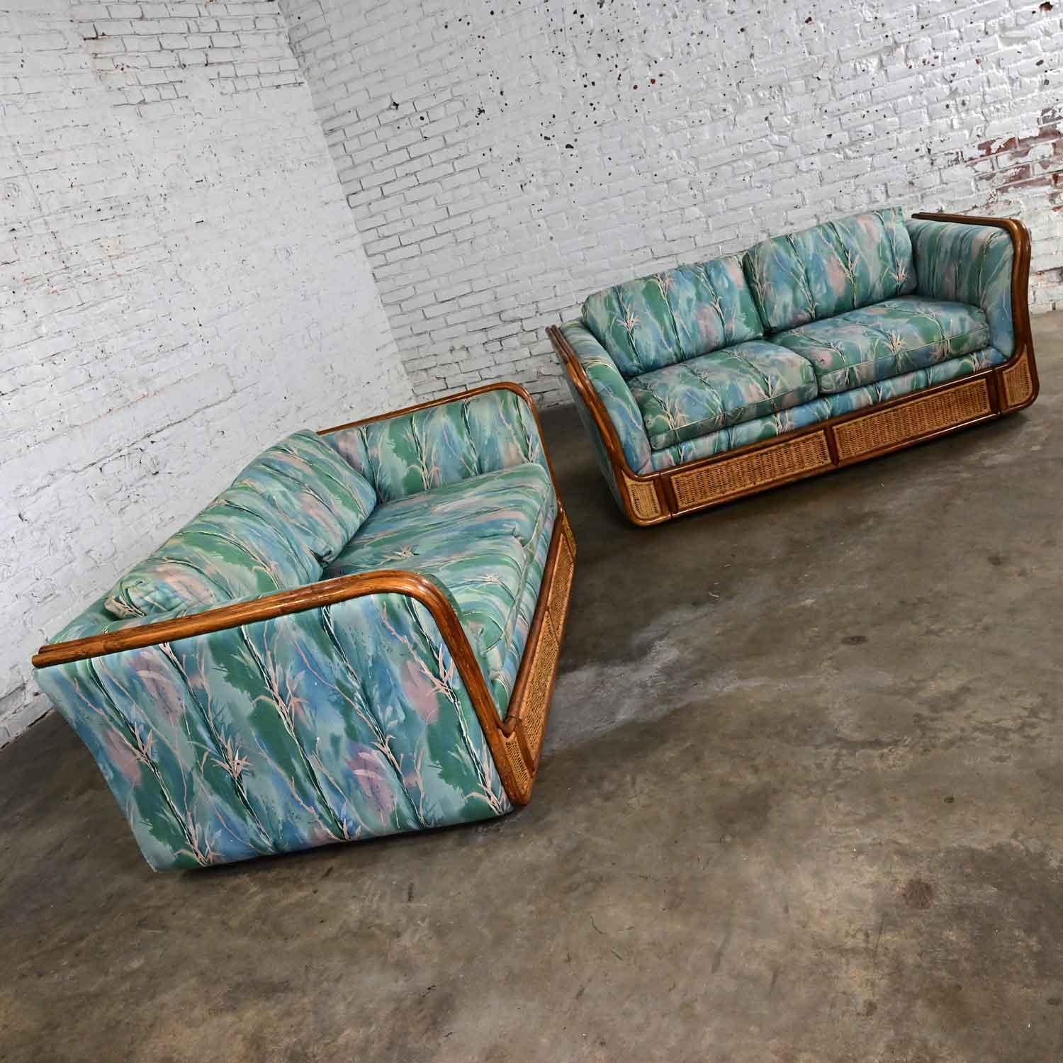 Bohème Fin du 20ème siècle Boho Chic Rotin et Osier Style Upholstering en vente