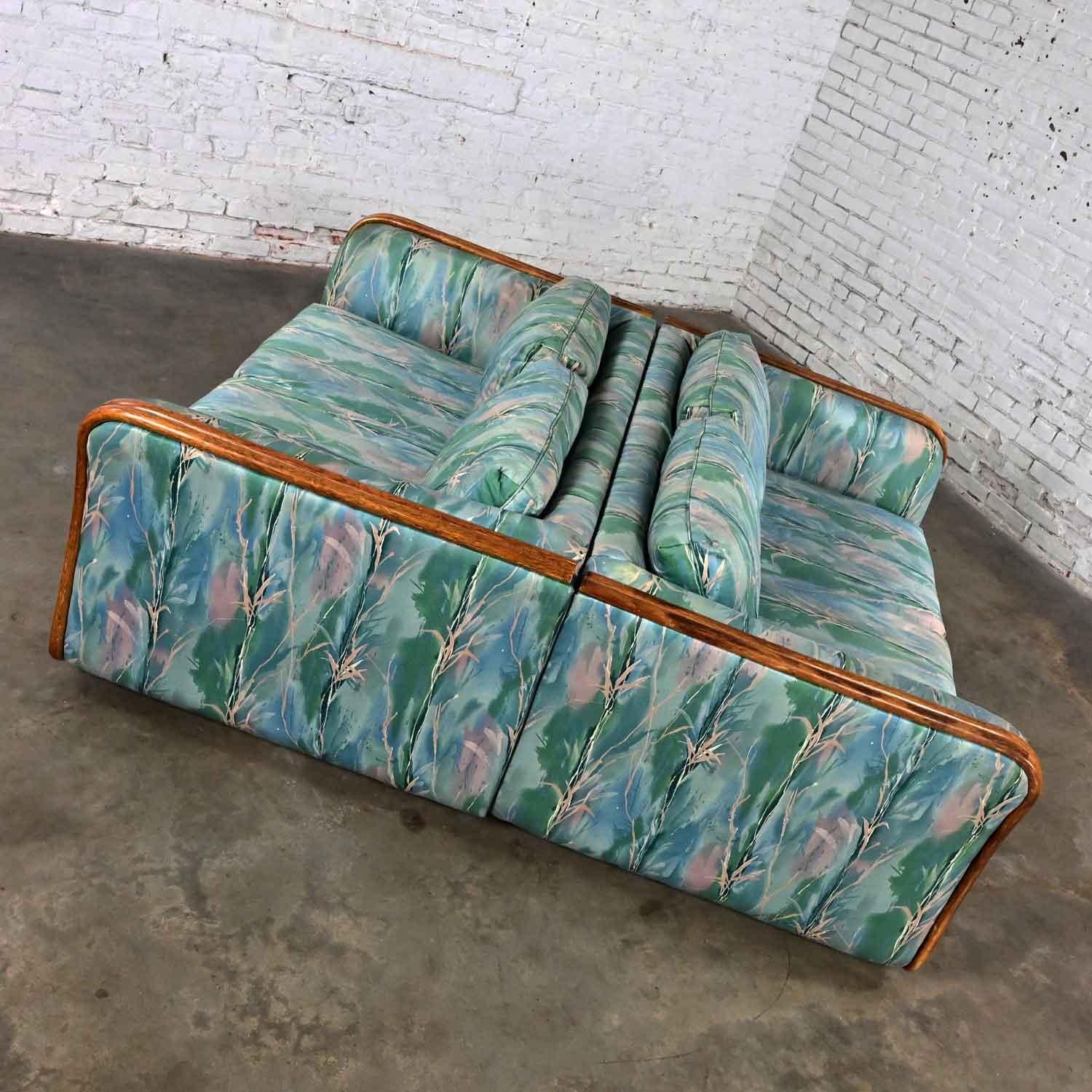 Fin du 20ème siècle Boho Chic Rotin et Osier Style Upholstering en vente 1