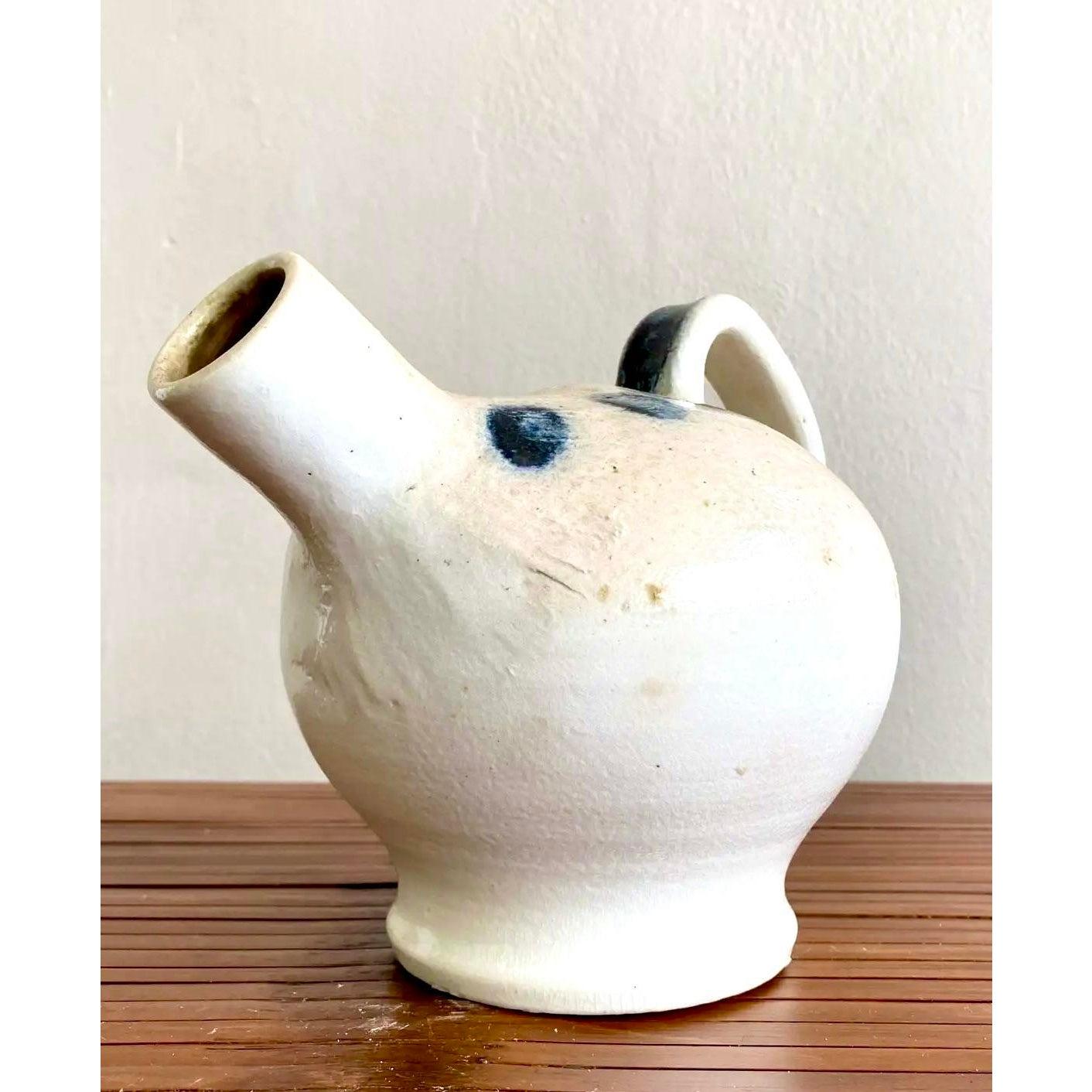 Ende des 20. Jahrhunderts Boho Studio Pottery Krug im Zustand „Gut“ im Angebot in West Palm Beach, FL