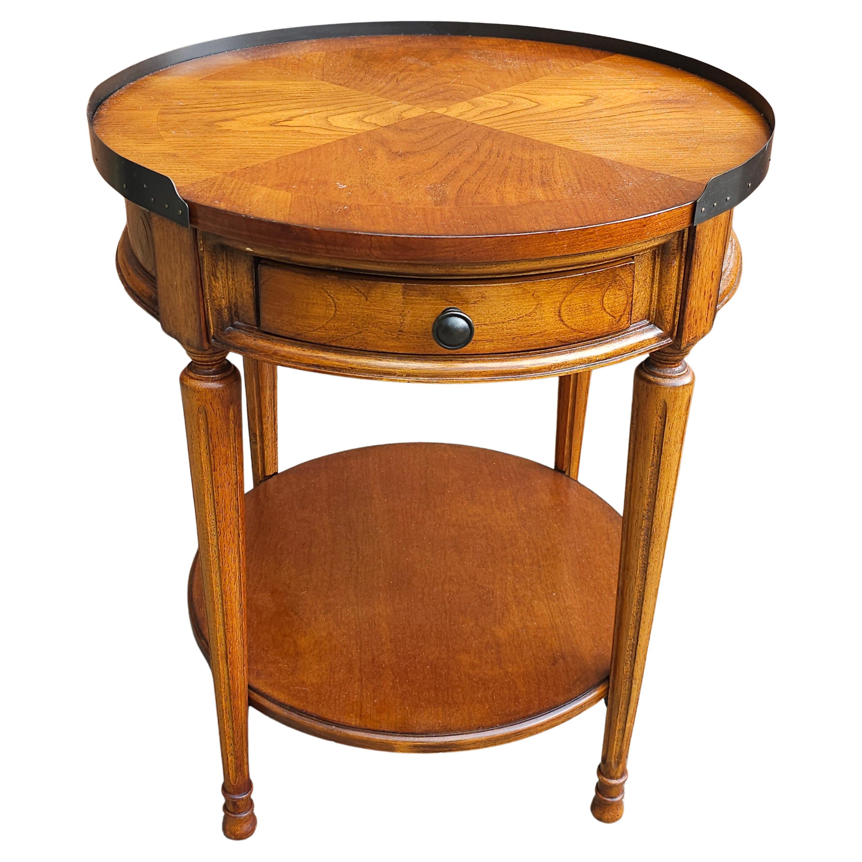 Late 20th Century Bookmatched Fruitwood  Gueridon  Table