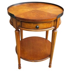 Late 20th Century Bookmatched Fruitwood  Gueridon  Table