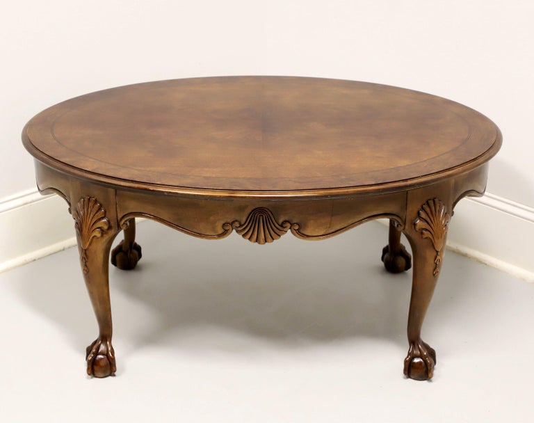 Late 20th Century Bookmatched Walnut Chippendale Coffee Cocktail Table