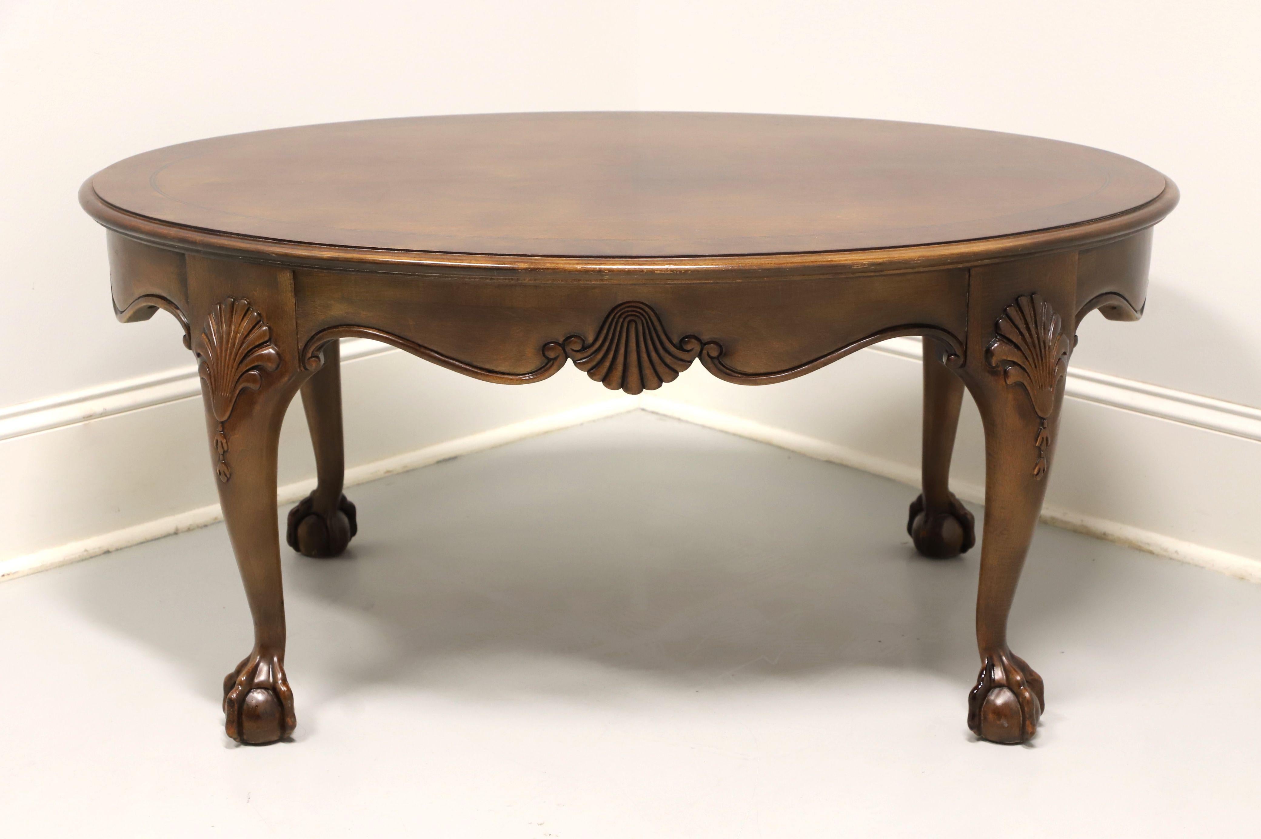 Late 20th Century Bookmatched Walnut Chippendale Coffee Cocktail Table In Good Condition In Charlotte, NC