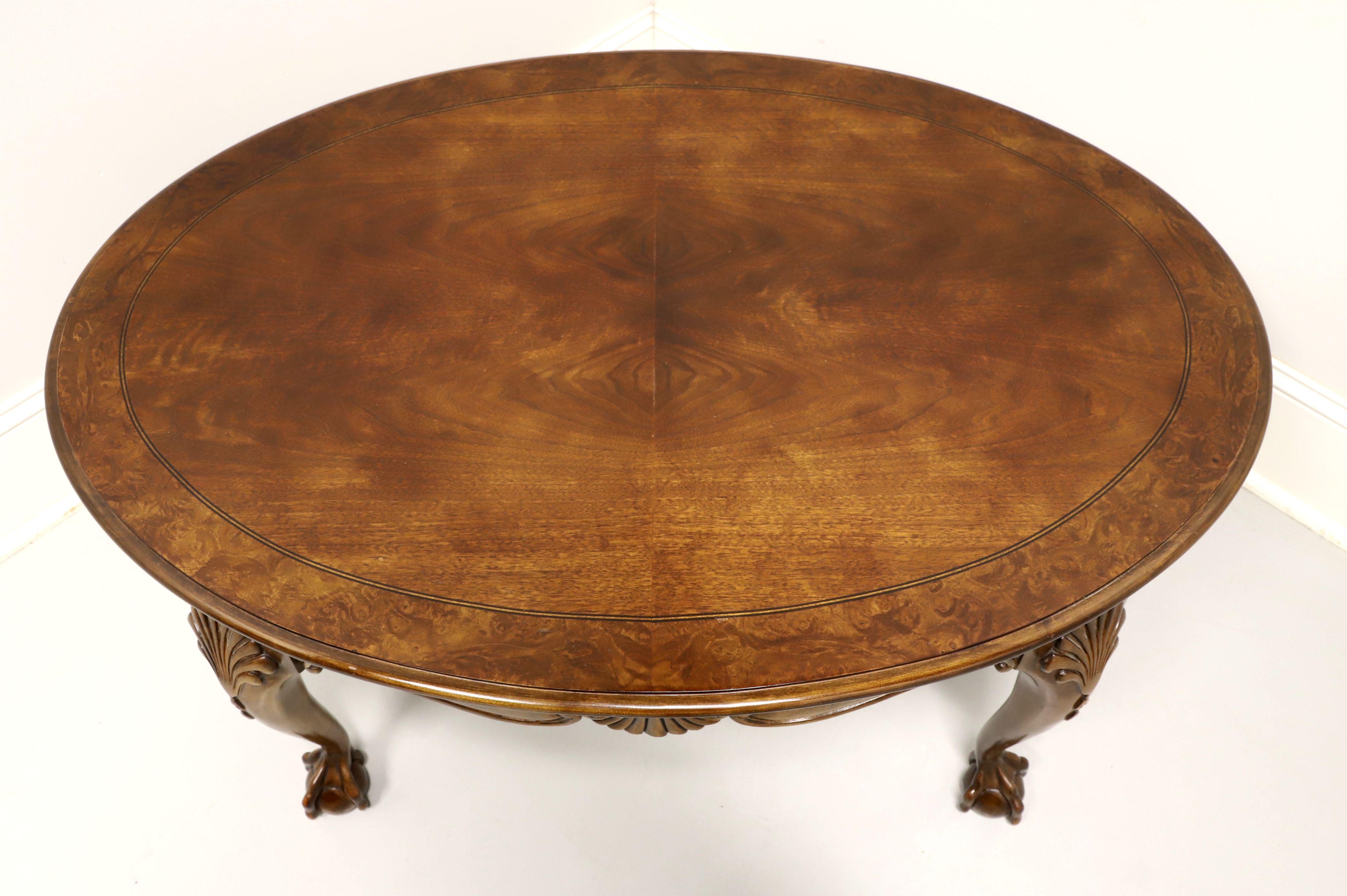 Late 20th Century Bookmatched Walnut Chippendale Coffee Cocktail Table 1