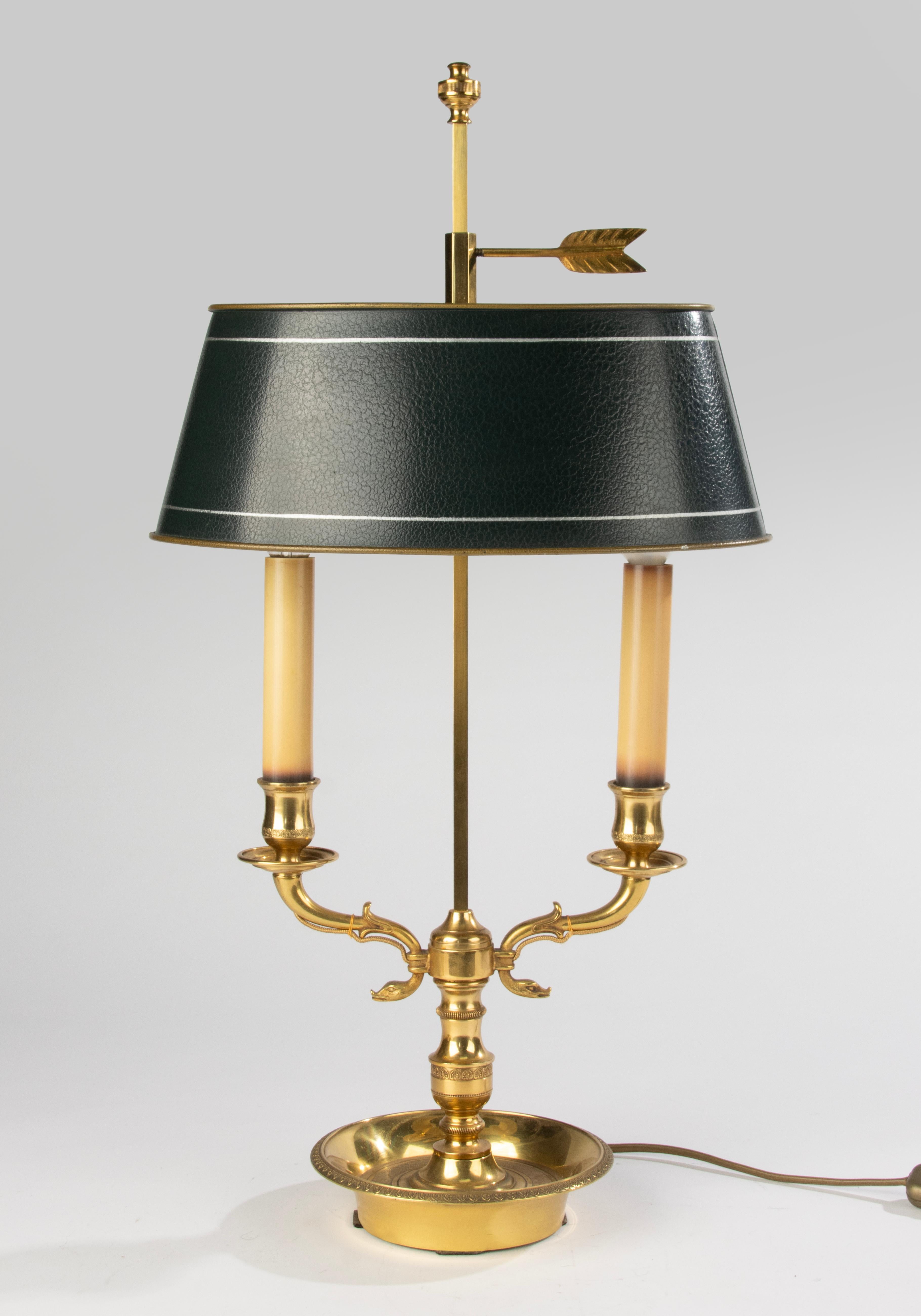 Empire Late 20th Century Bouillotte Table Lamp – Neoclassical Style – Gilt Bronze For Sale