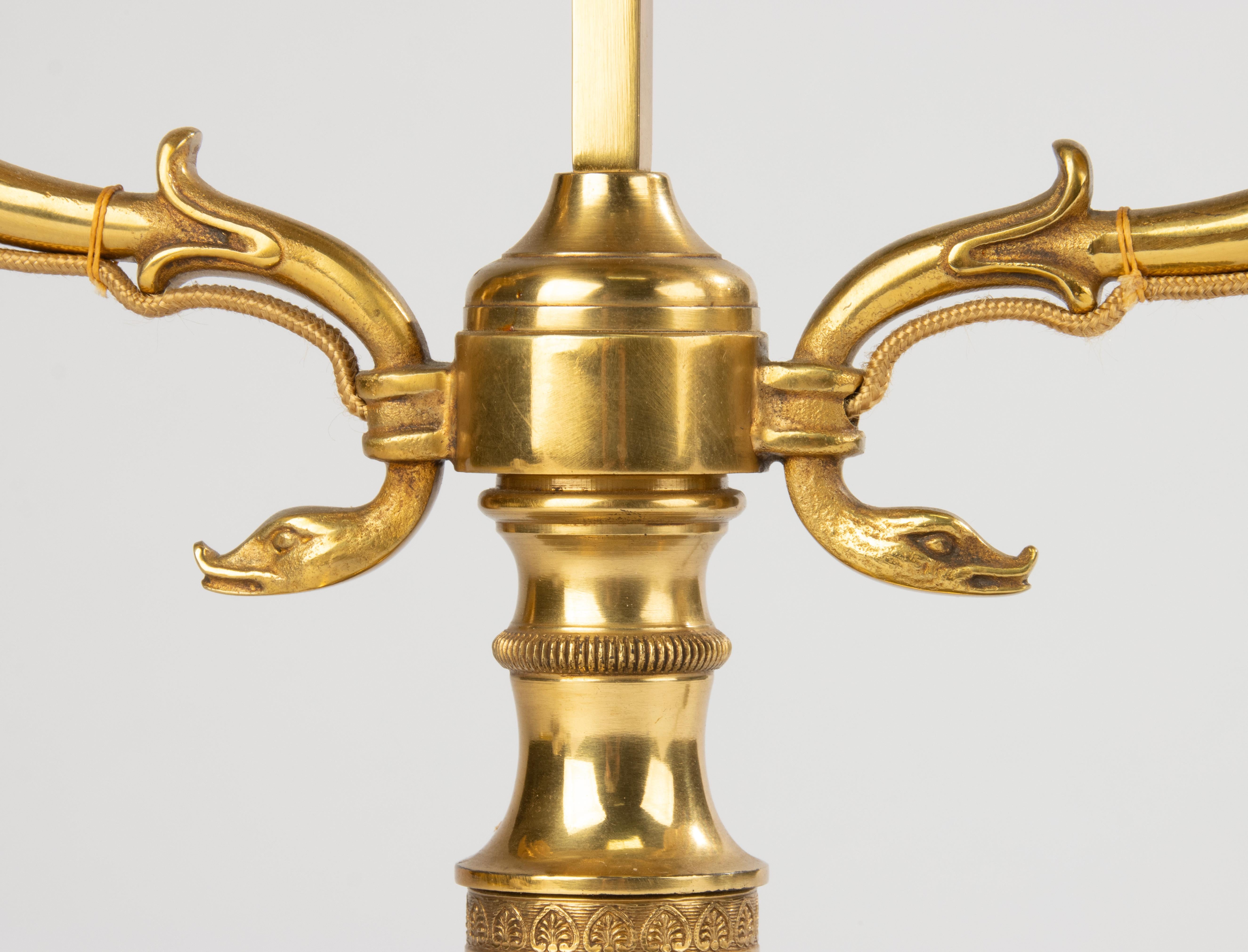 Late 20th Century Bouillotte Table Lamp – Neoclassical Style – Gilt Bronze For Sale 1