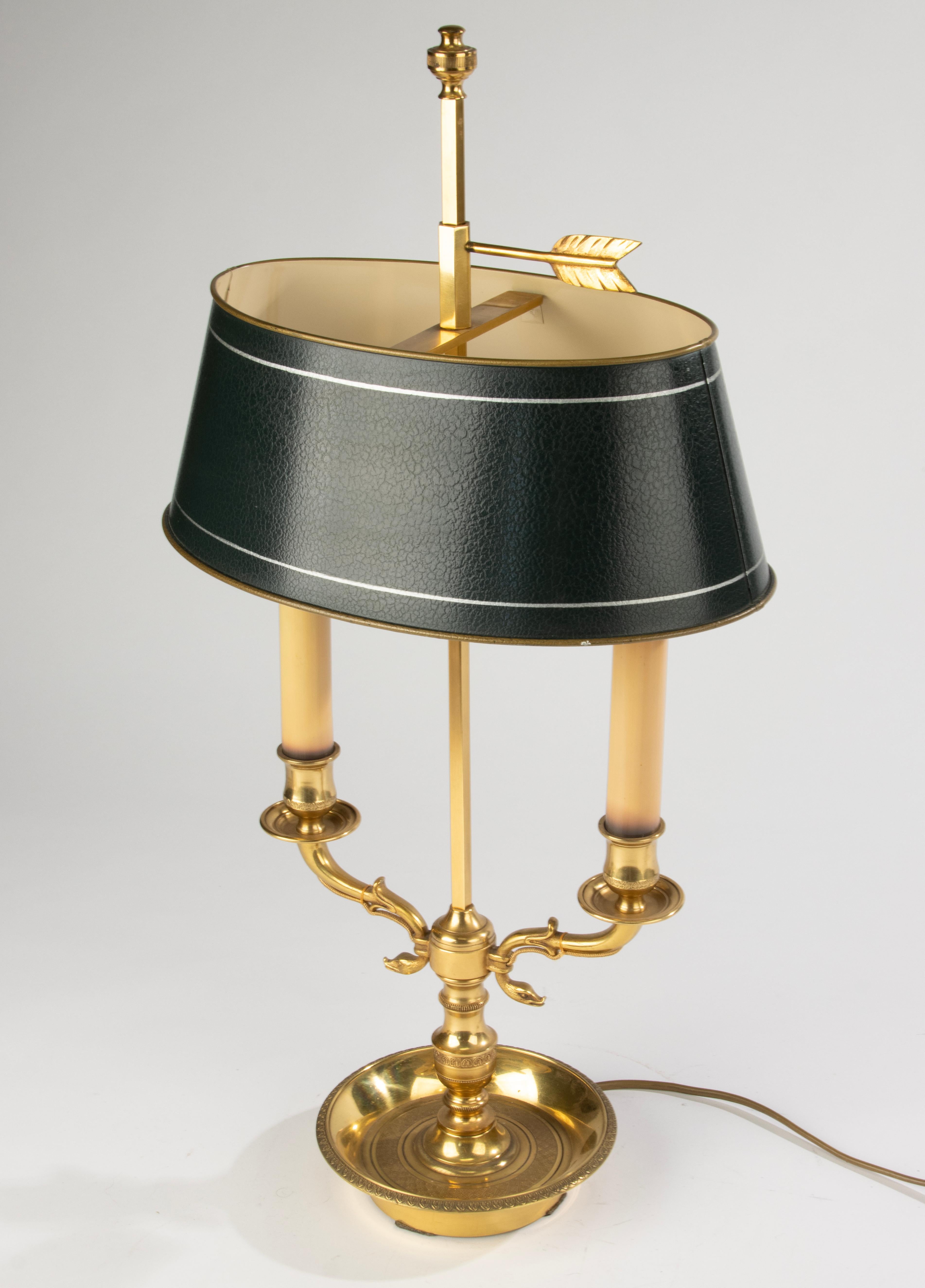 Late 20th Century Bouillotte Table Lamp – Neoclassical Style – Gilt Bronze For Sale 2