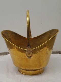 Late 20th Century Brace Fireplace Footed Fuel Bucket