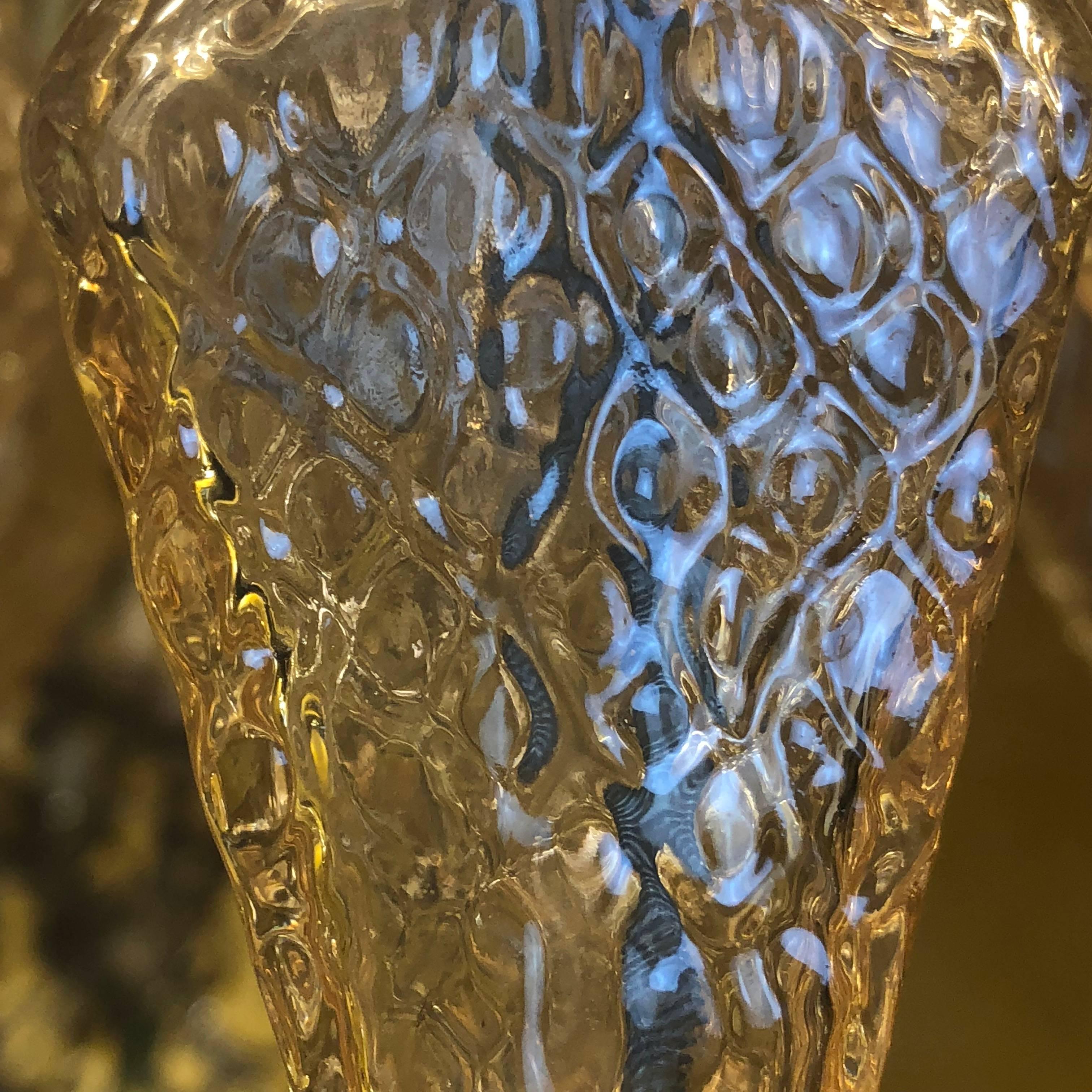 Late 20th Century Brass Sputnik Chandelier with Amber Polyhedron Glass by Venini 3