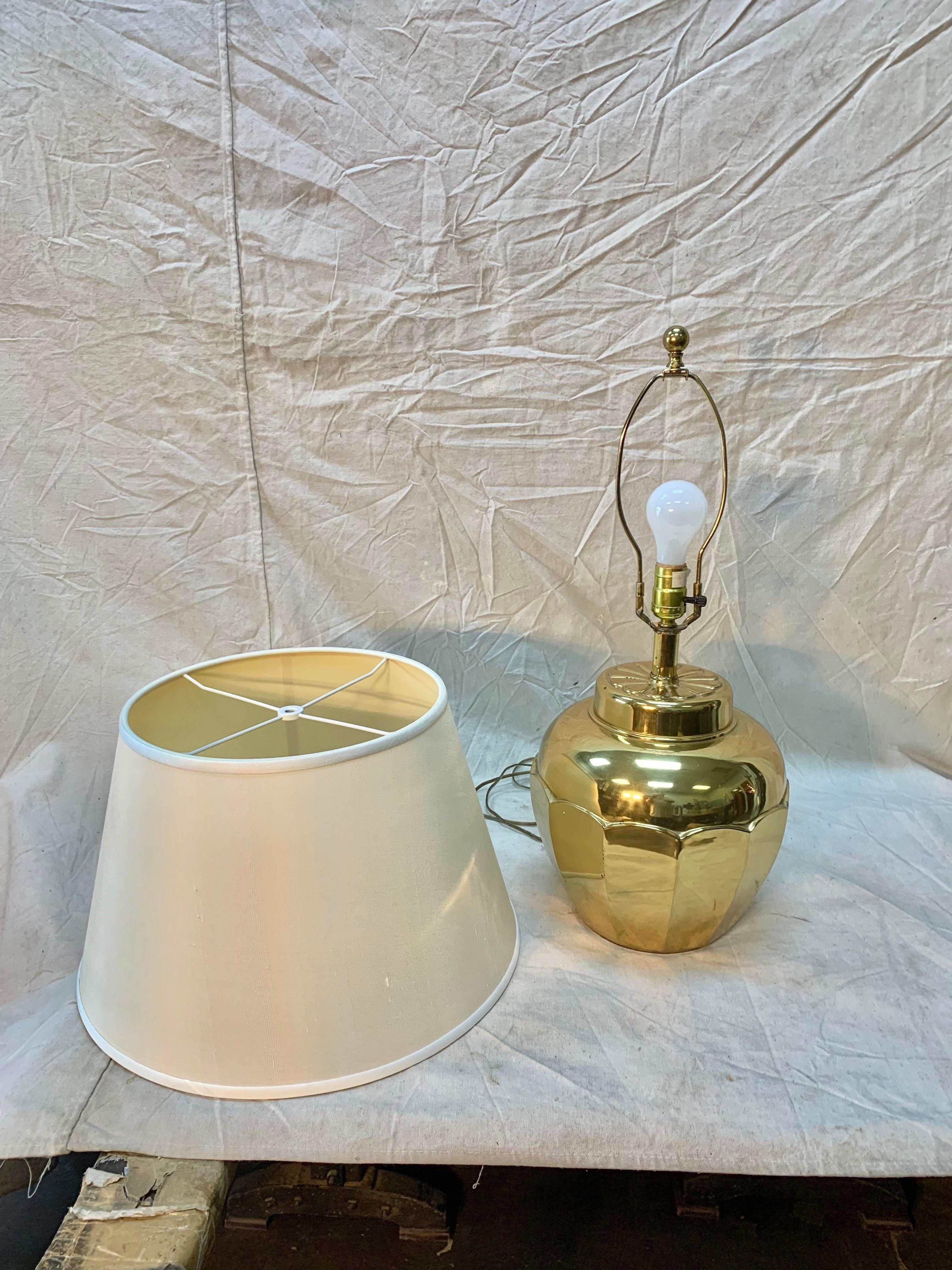 Late 20th Century Brass Table Lamp In Good Condition For Sale In Burton, TX