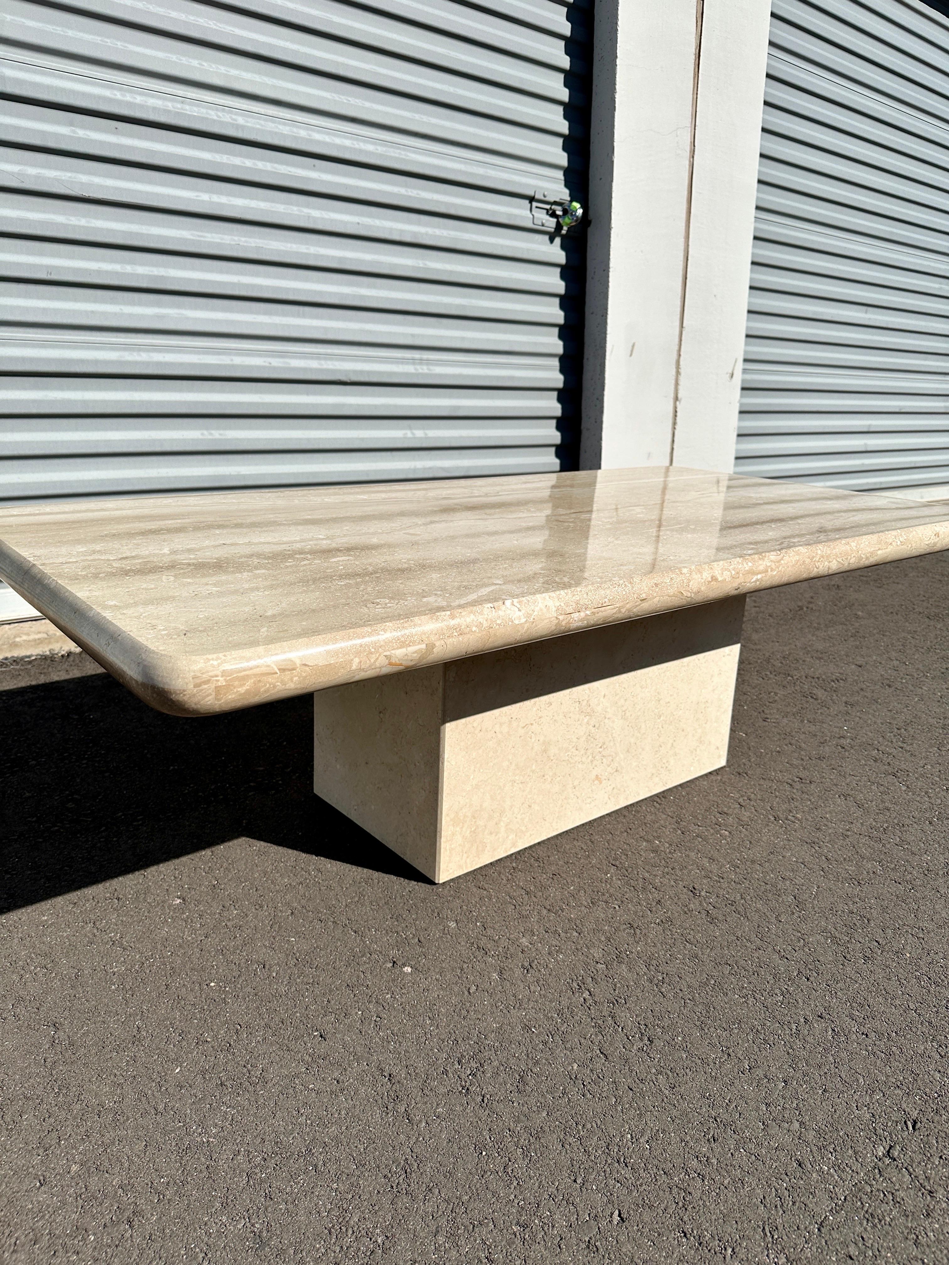 Late 20th Century Breccia Sarda Rectangle Marble Coffee Table, Restored 3