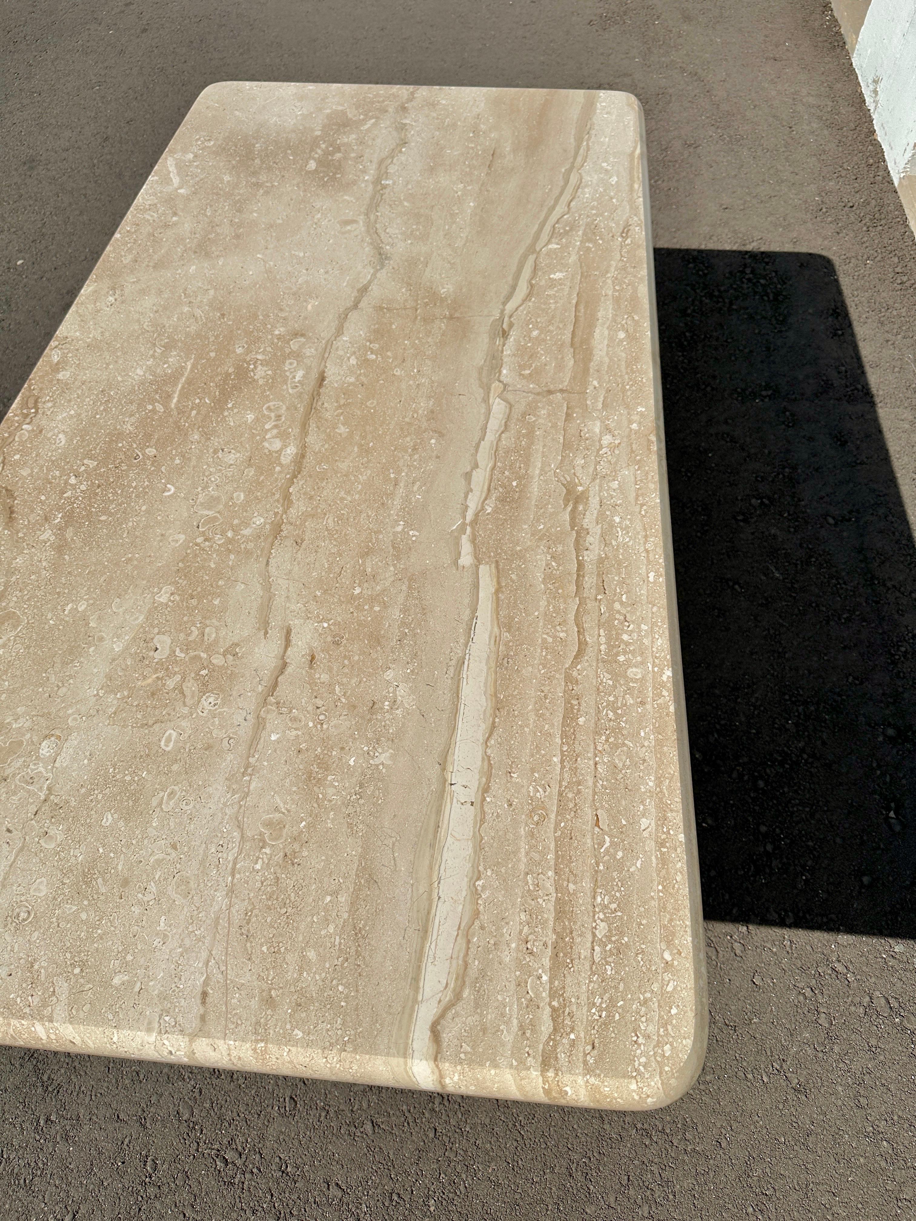 Late 20th Century Breccia Sarda Rectangle Marble Coffee Table, Restored 5