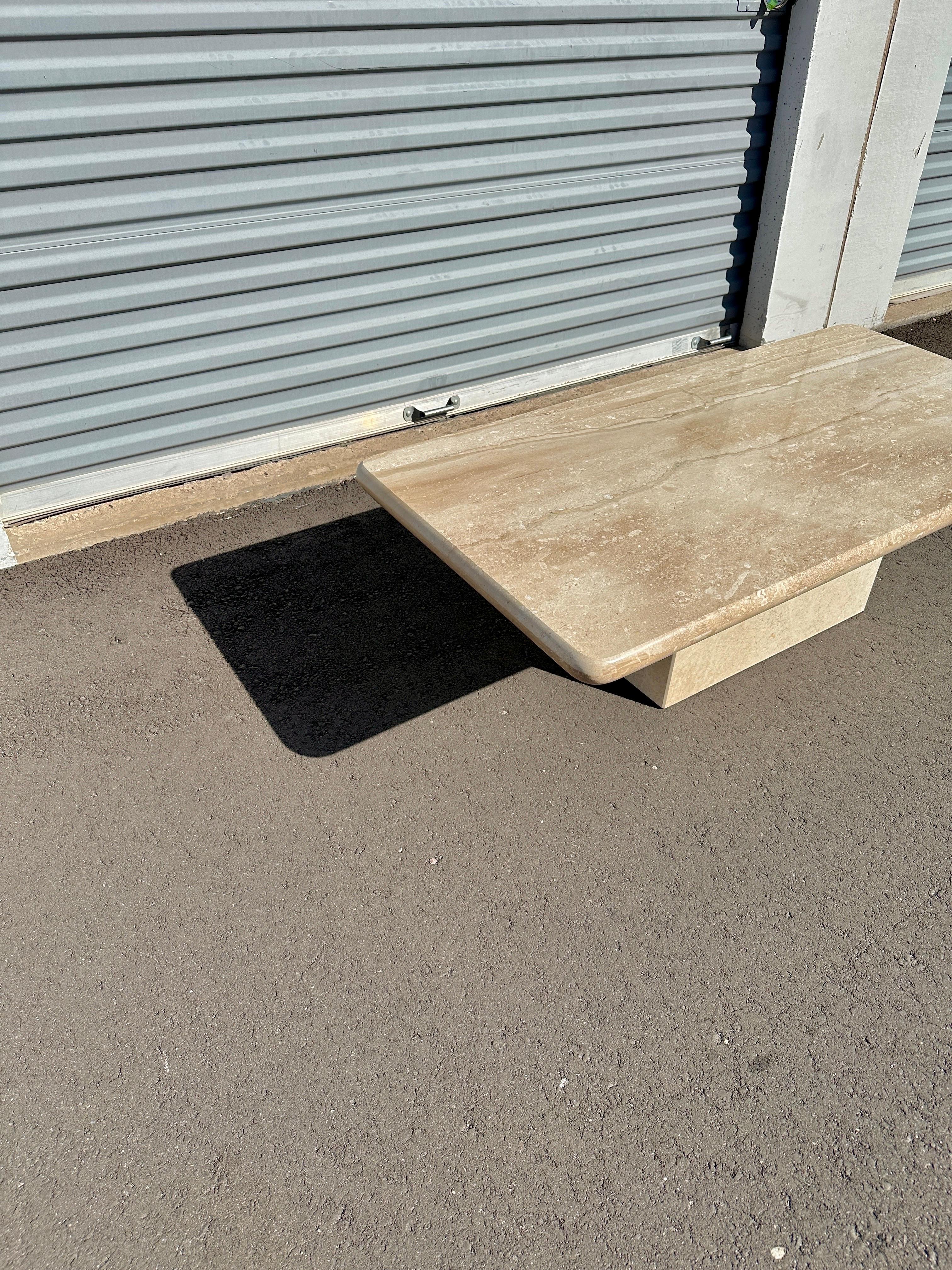 Late 20th Century Breccia Sarda Rectangle Marble Coffee Table, Restored 6