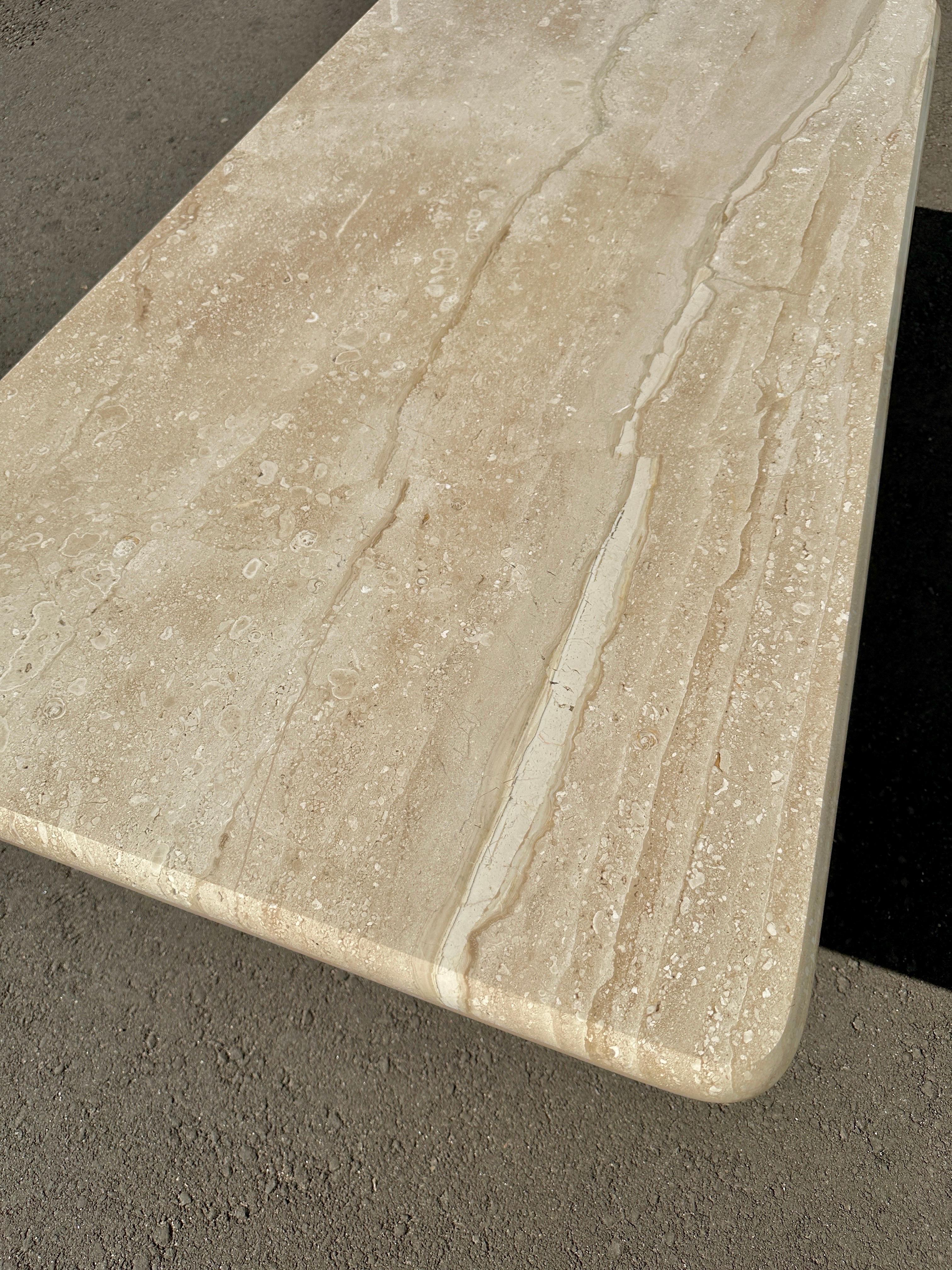 Post-Modern Late 20th Century Breccia Sarda Rectangle Marble Coffee Table, Restored