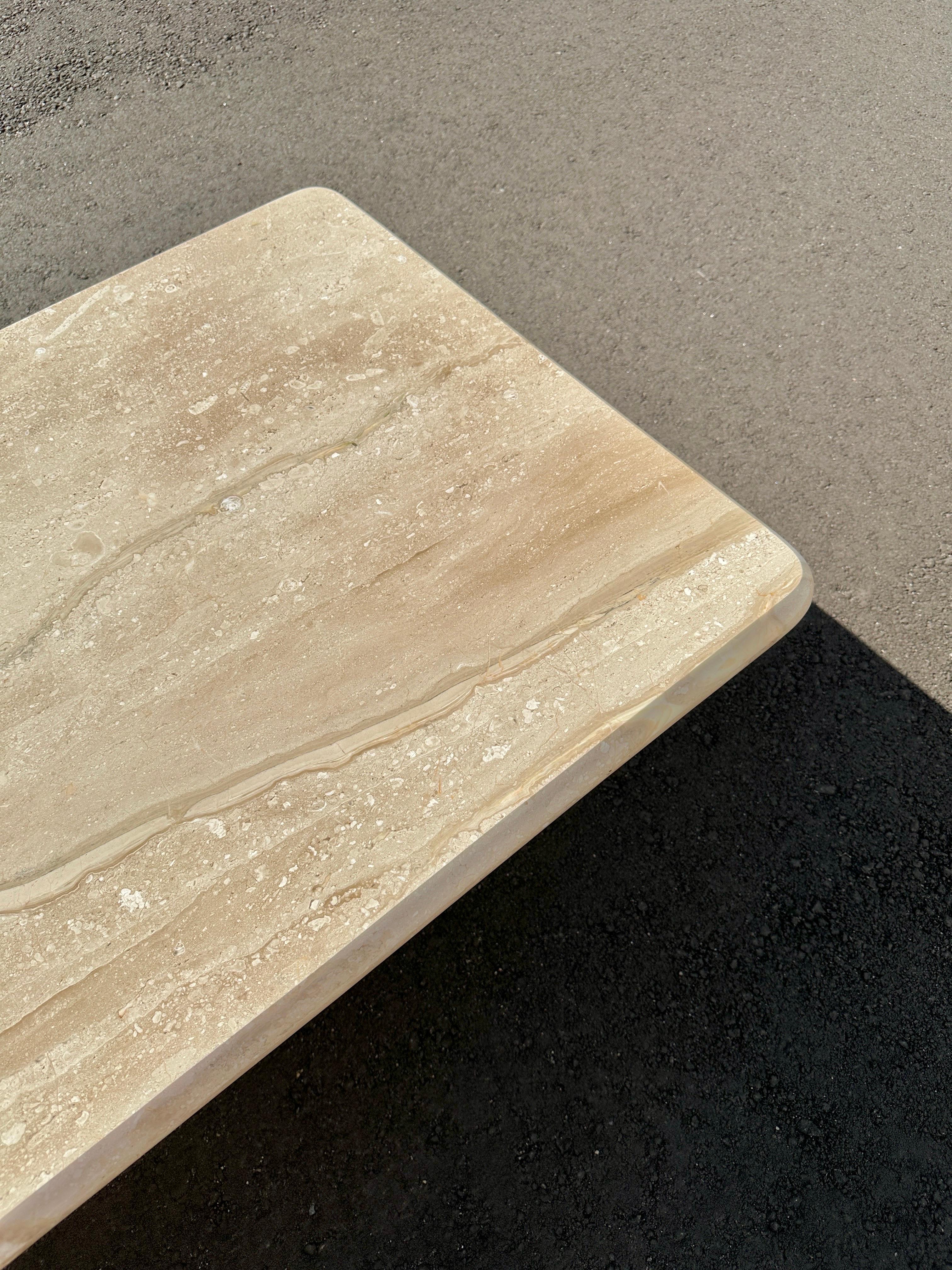 Italian Late 20th Century Breccia Sarda Rectangle Marble Coffee Table, Restored