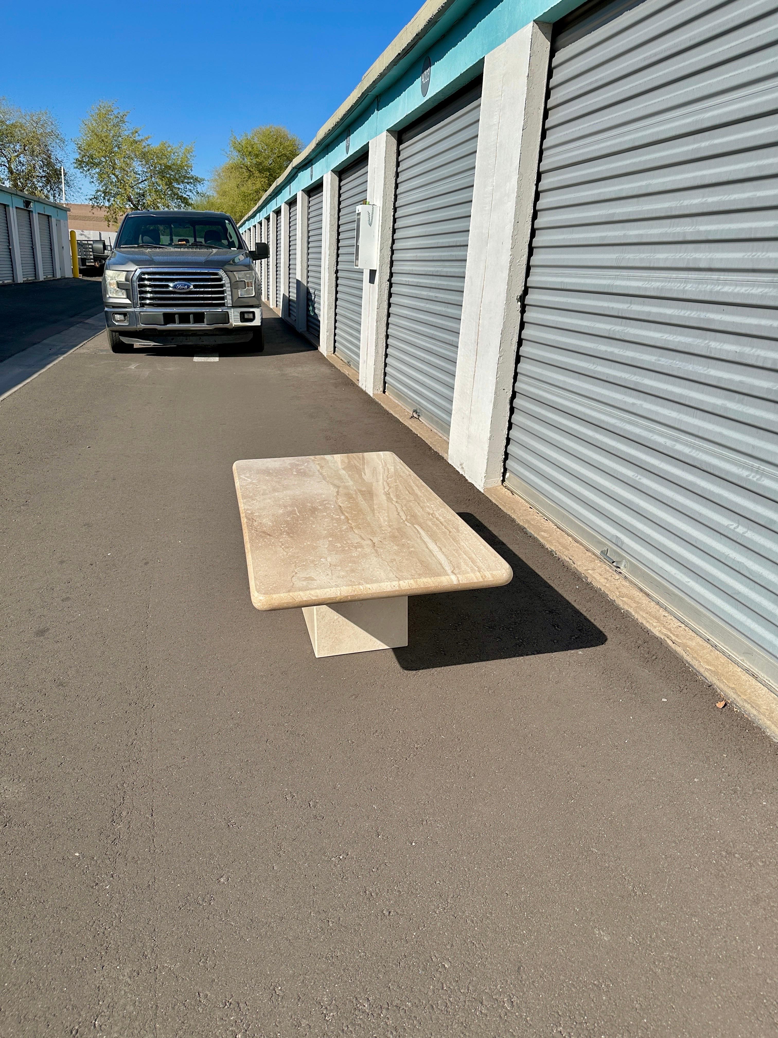 Late 20th Century Breccia Sarda Rectangle Marble Coffee Table, Restored 1