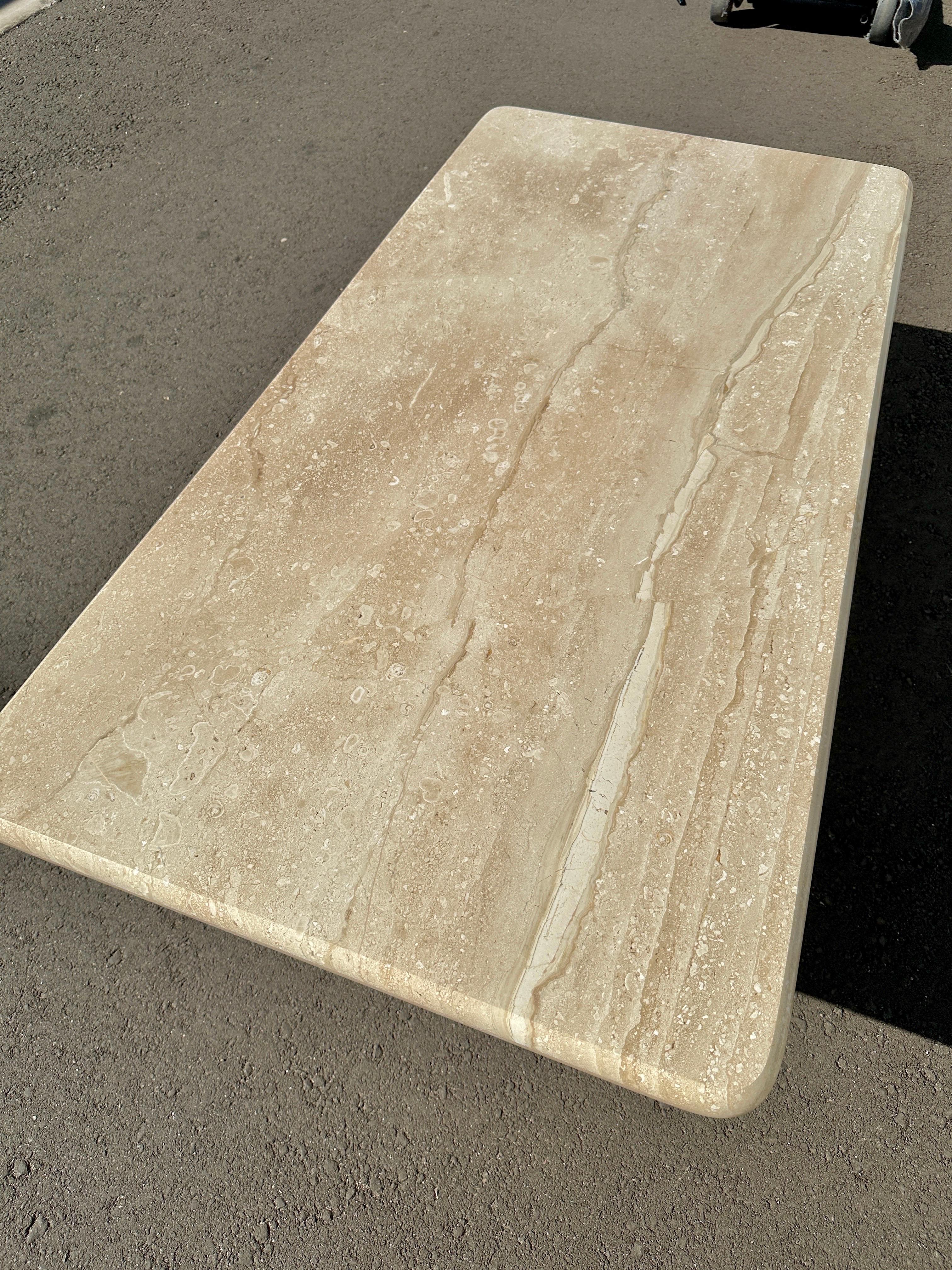 Late 20th Century Breccia Sarda Rectangle Marble Coffee Table, Restored 2