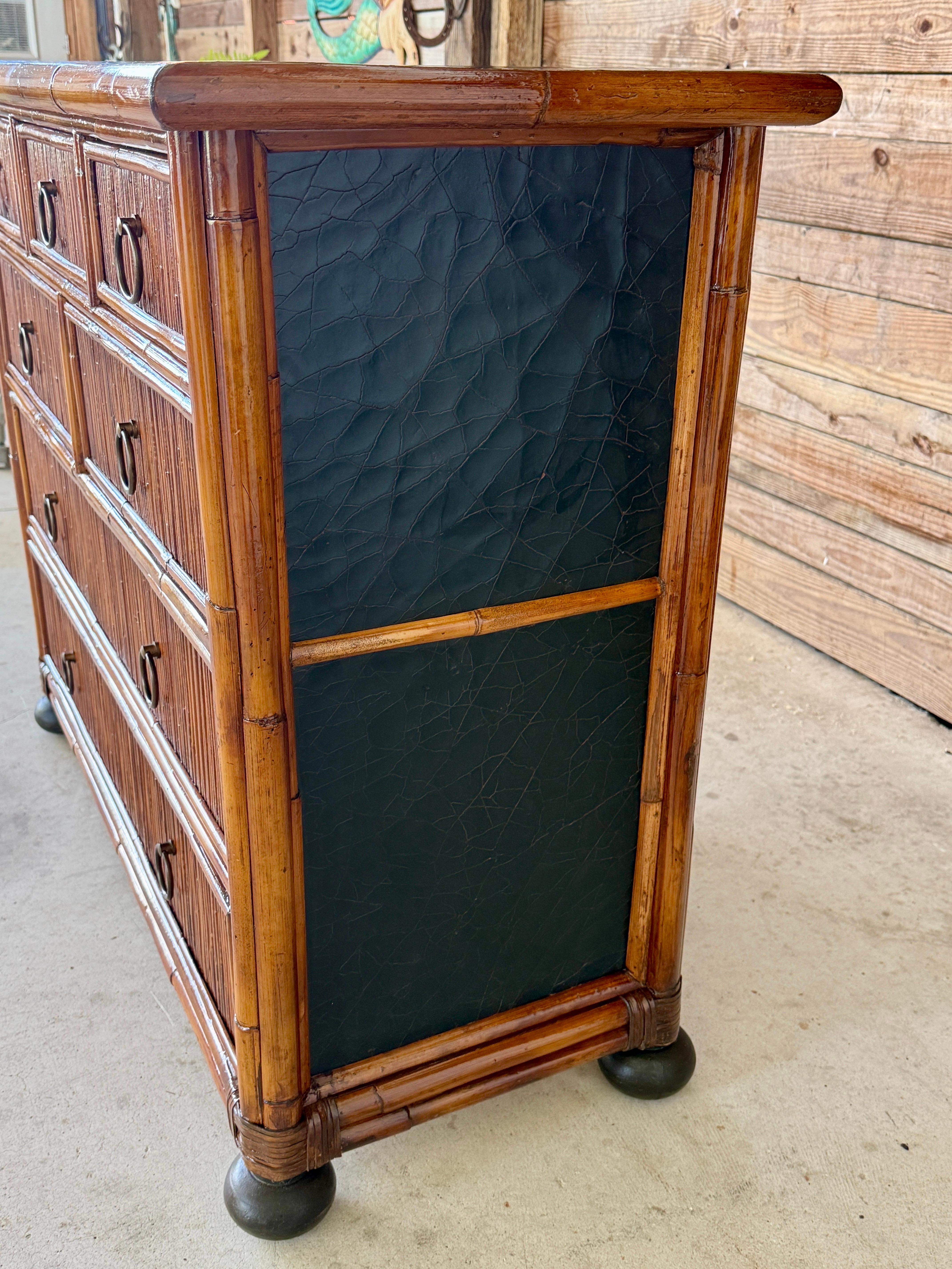 Late 20th Century British Colonial Rattan and Black Lacquered Chest by Milling R 9