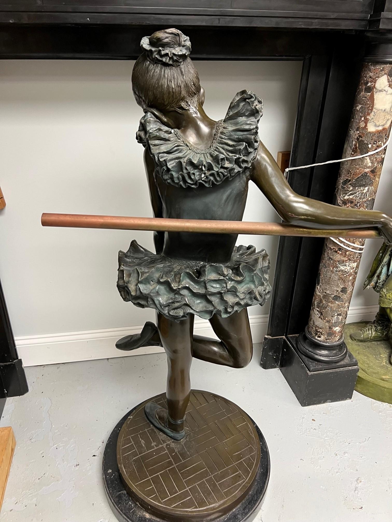 Late 20th Century Bronze Ballerina of a Young Girl on a Marble Base For Sale 1