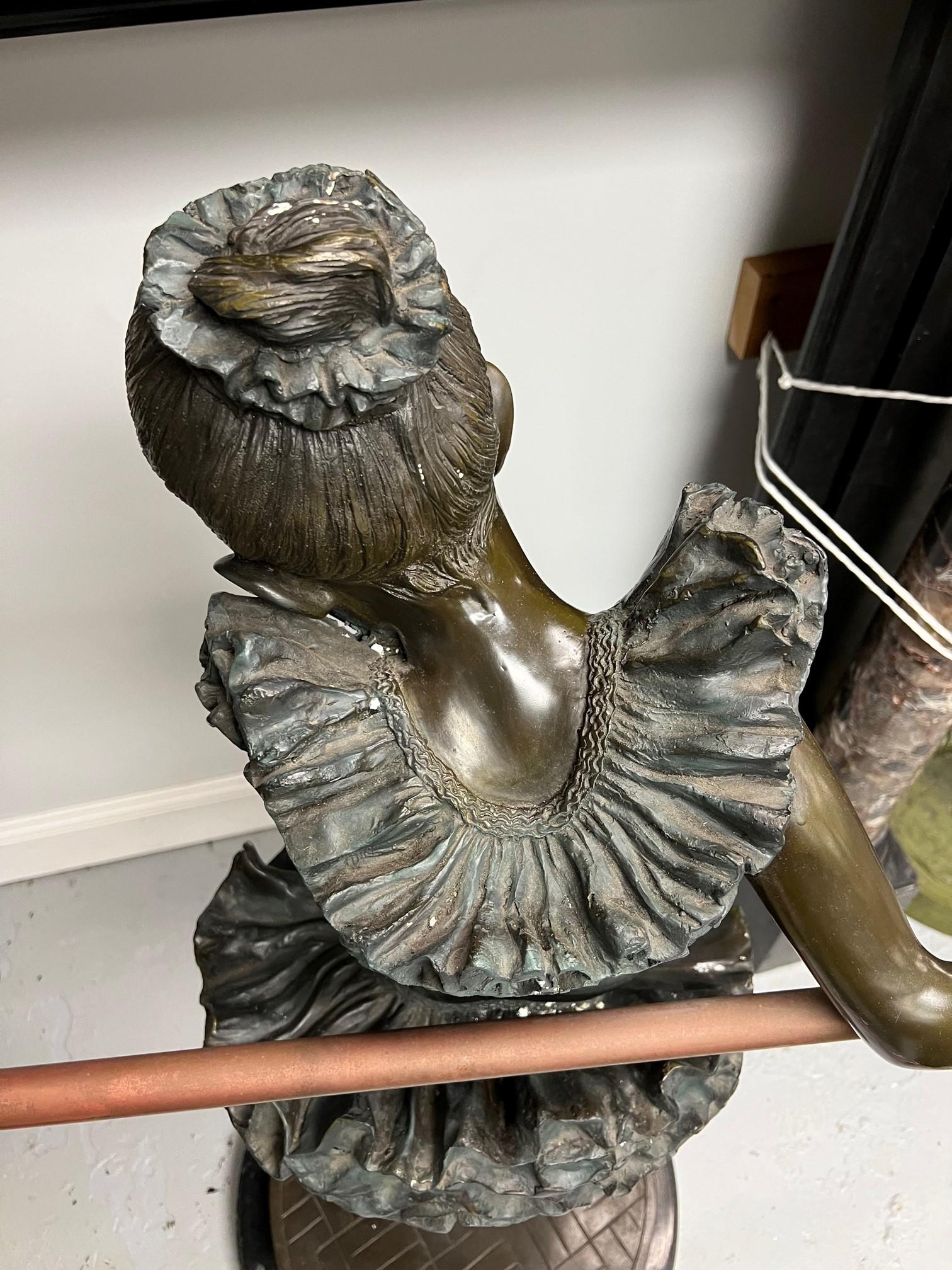 Late 20th Century Bronze Ballerina of a Young Girl on a Marble Base For Sale 2