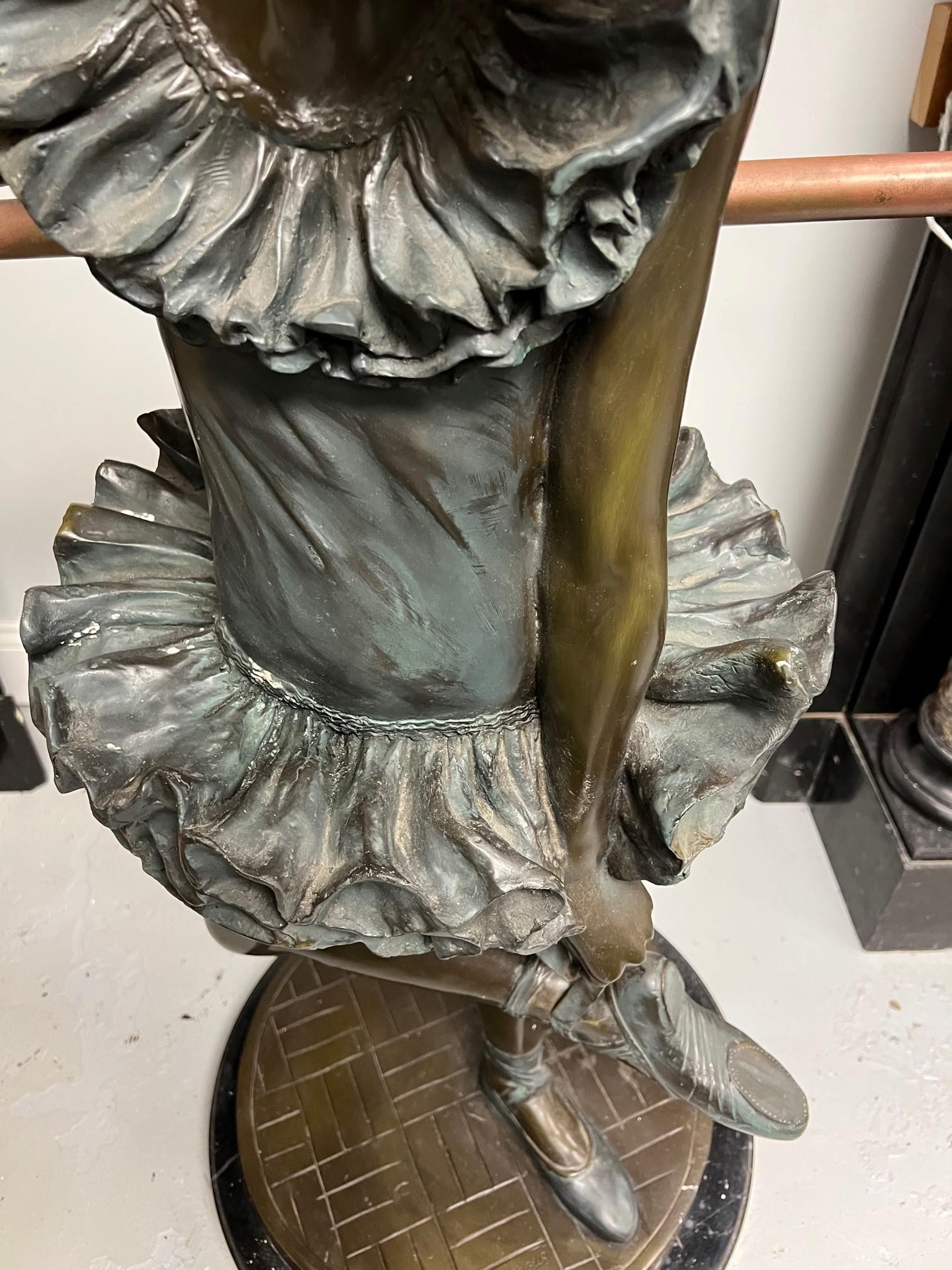 Late 20th Century Bronze Ballerina of a Young Girl on a Marble Base For Sale 4
