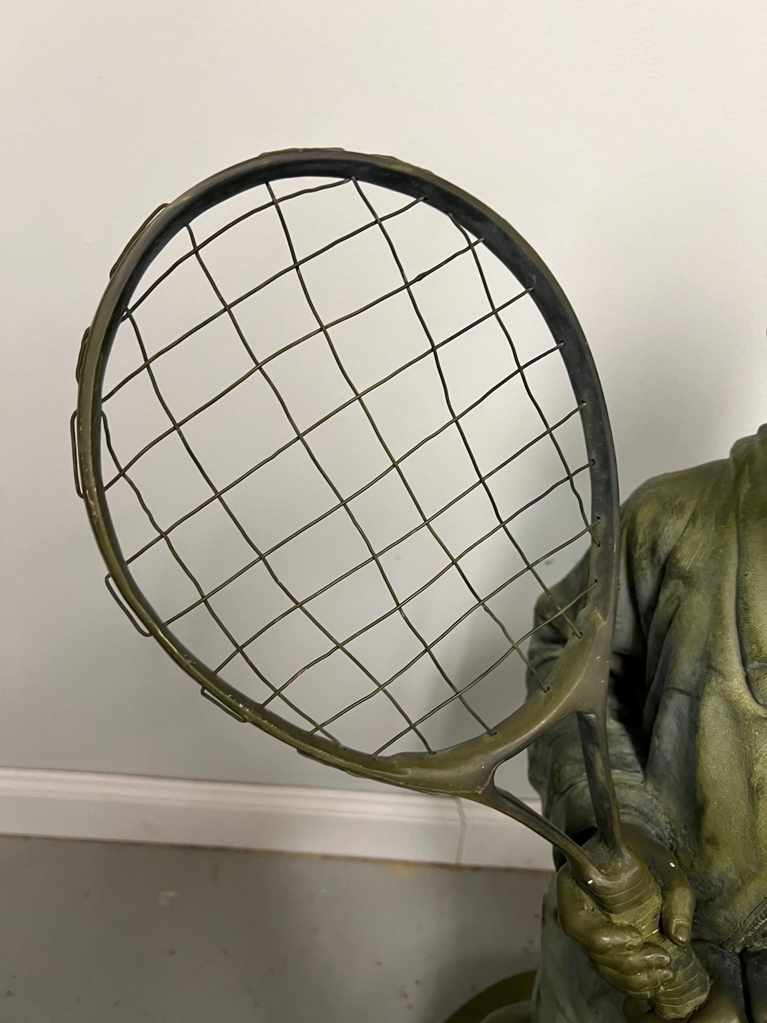 Late 20th Century Bronze Boy Tennis, Pickleball Player For Sale 5
