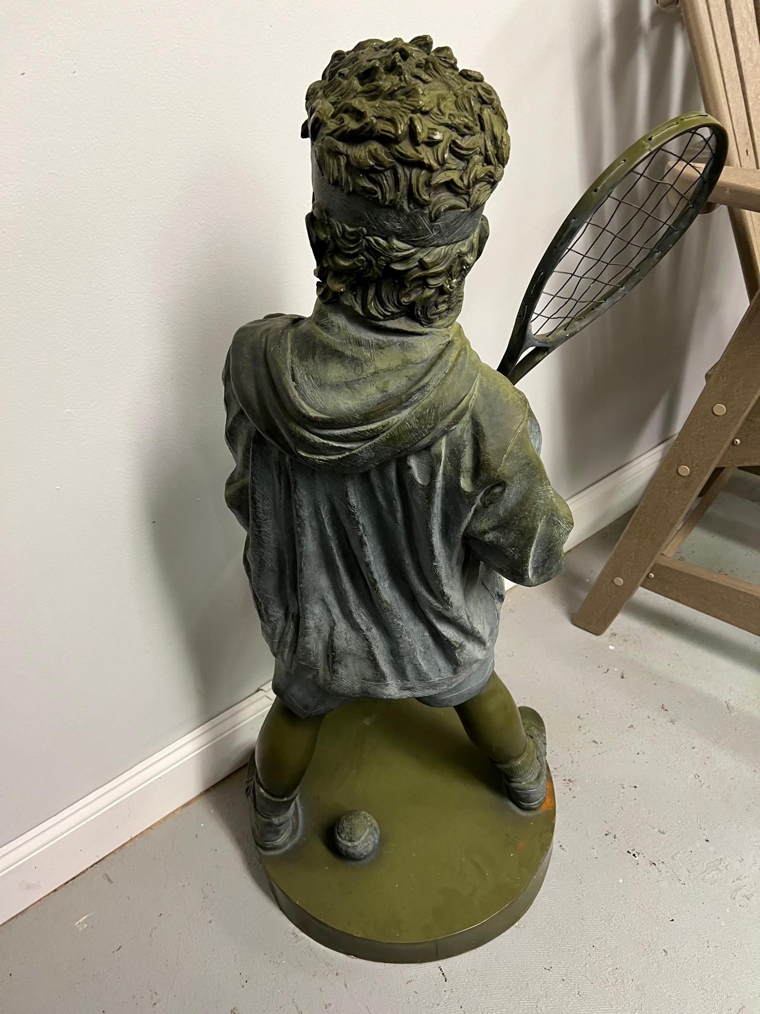 Late 20th Century Bronze Boy Tennis, Pickleball Player For Sale 2